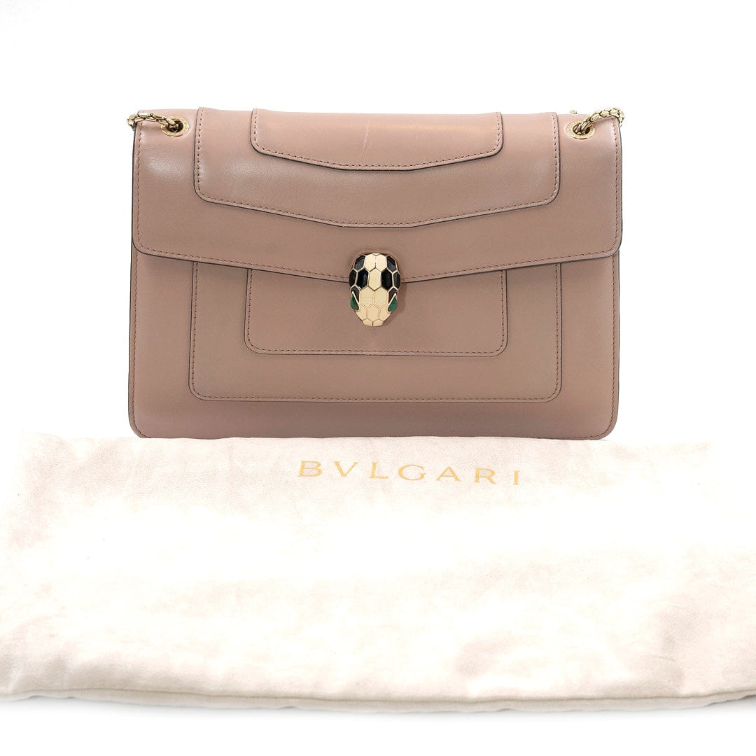 Bulgari Dust Rose Serpenti Forever Flap Shoulder Bag