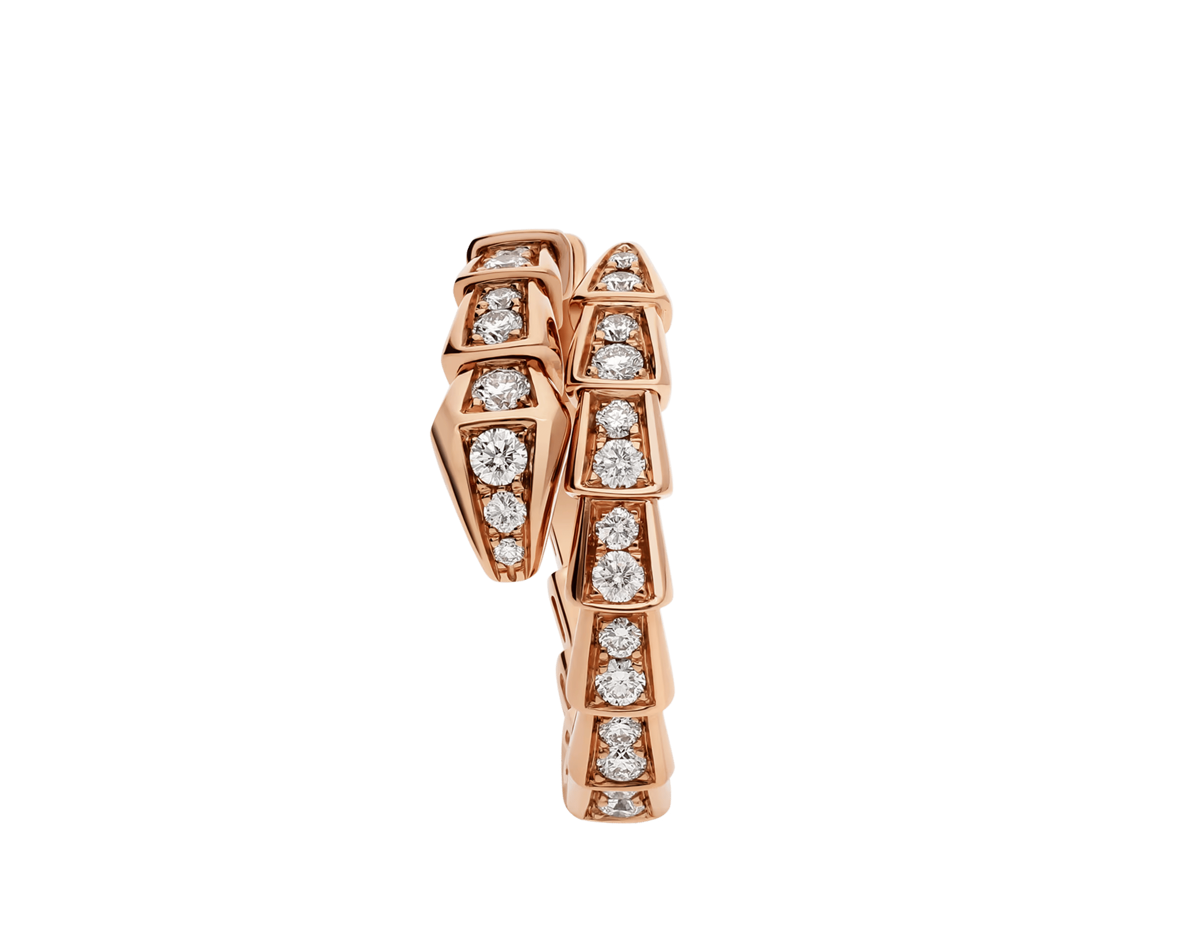 Bulgari Serpenti Viper Diamond Ring in 18K Rose Gold