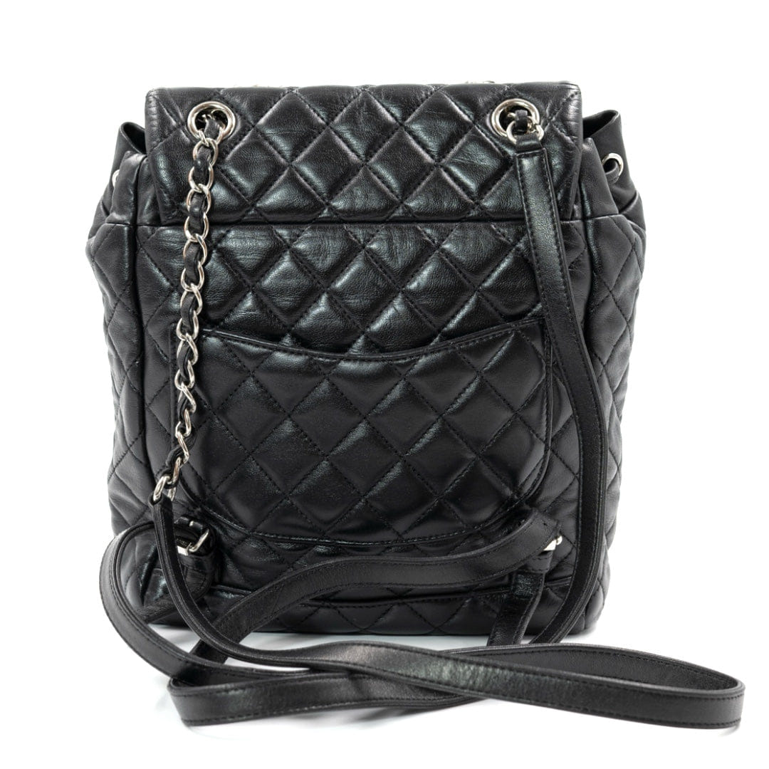 Chanel Urban Spirit Backpack in Black Quilted Lambskin with Silver Hardware
