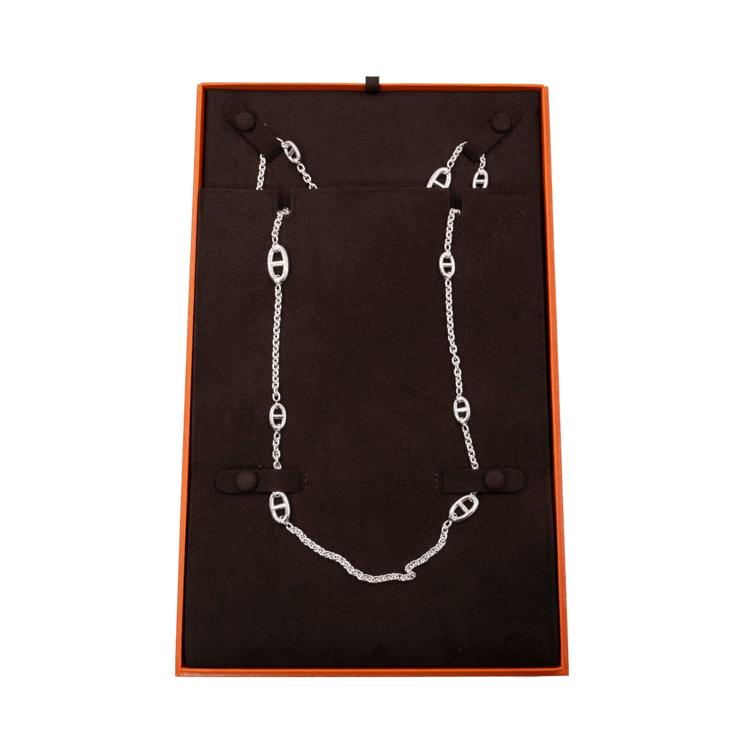 Hermès Farandole Sautoir 160cm Sterling Silver Necklace