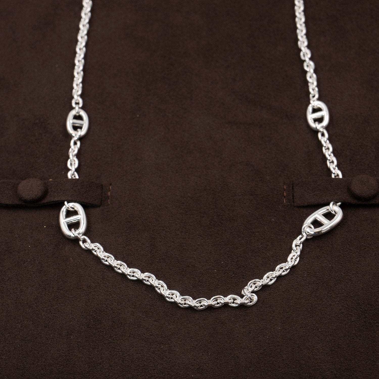 Hermès Farandole Sautoir 160cm Sterling Silver Necklace