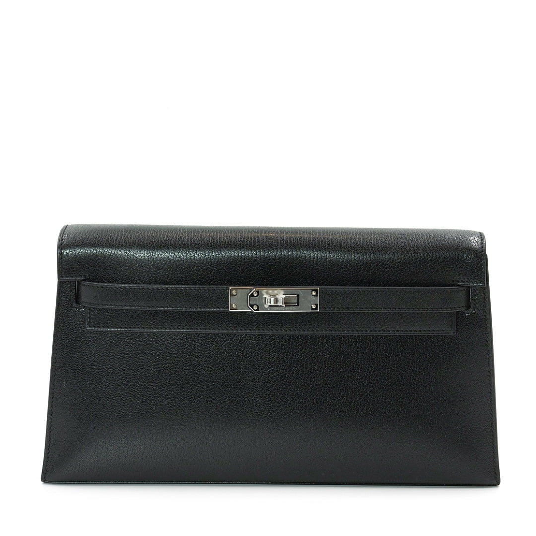 Hermès Kelly Élan Handbag Noir Chevre Chamikila Leather Palladium Hardware