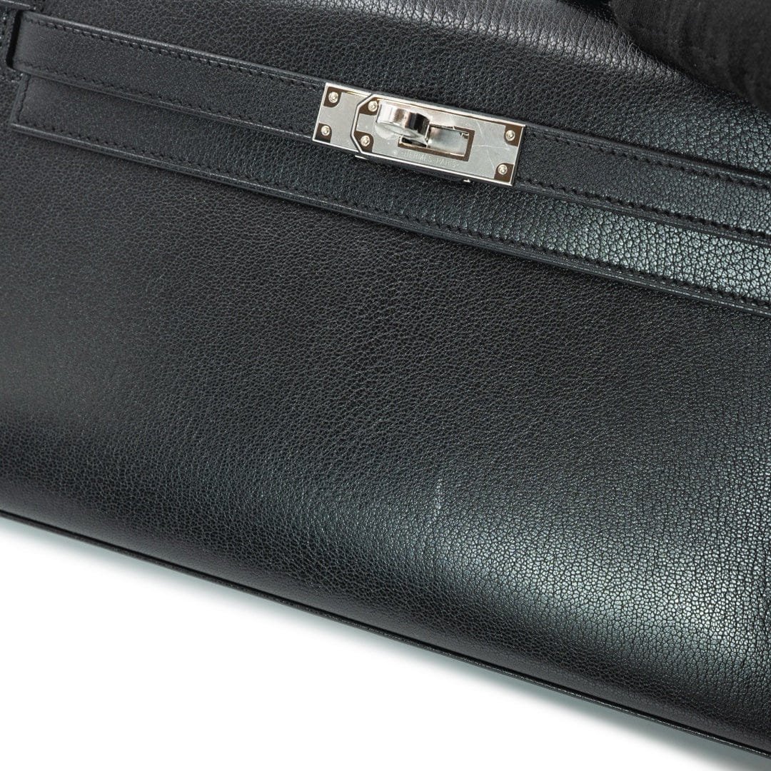 Hermès Kelly Élan Handbag Noir Chevre Chamikila Leather Palladium Hardware