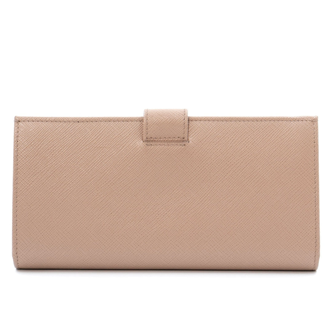 Prada Saffiano Leather Continental Wallet in Powder Pink