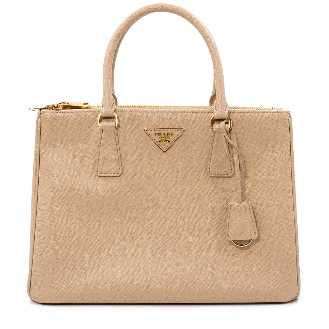 Prada Galleria Large Saffiano Leather Tote Bag in Beige