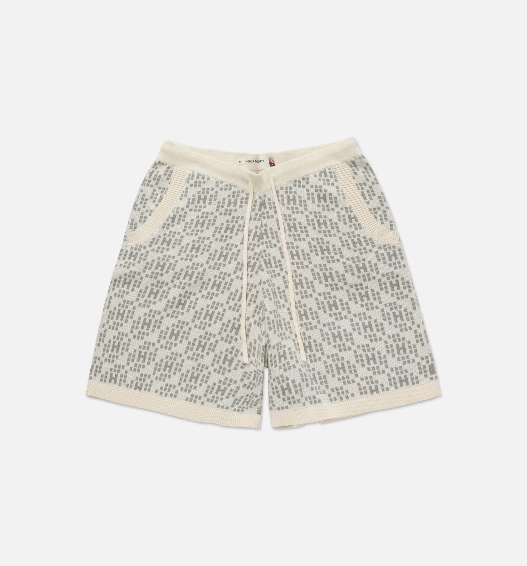 HONOR H Knit Mens Shorts - Bone