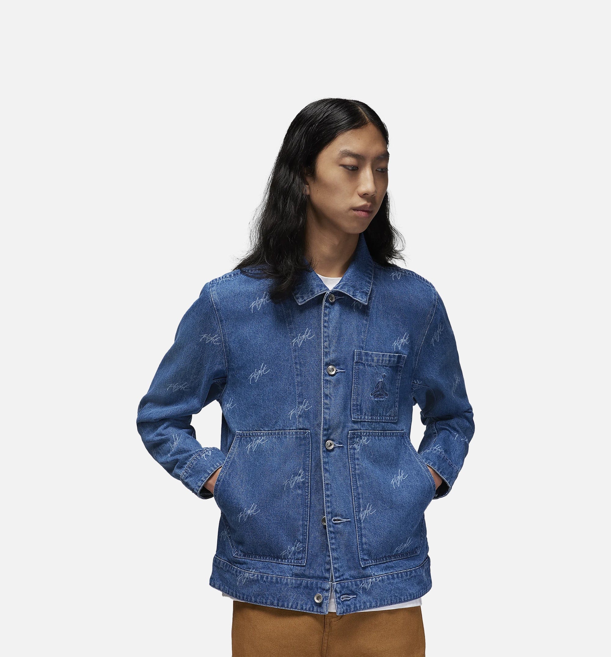 Air Jordan Flight Heritage Denim Mens Jacket - Blue