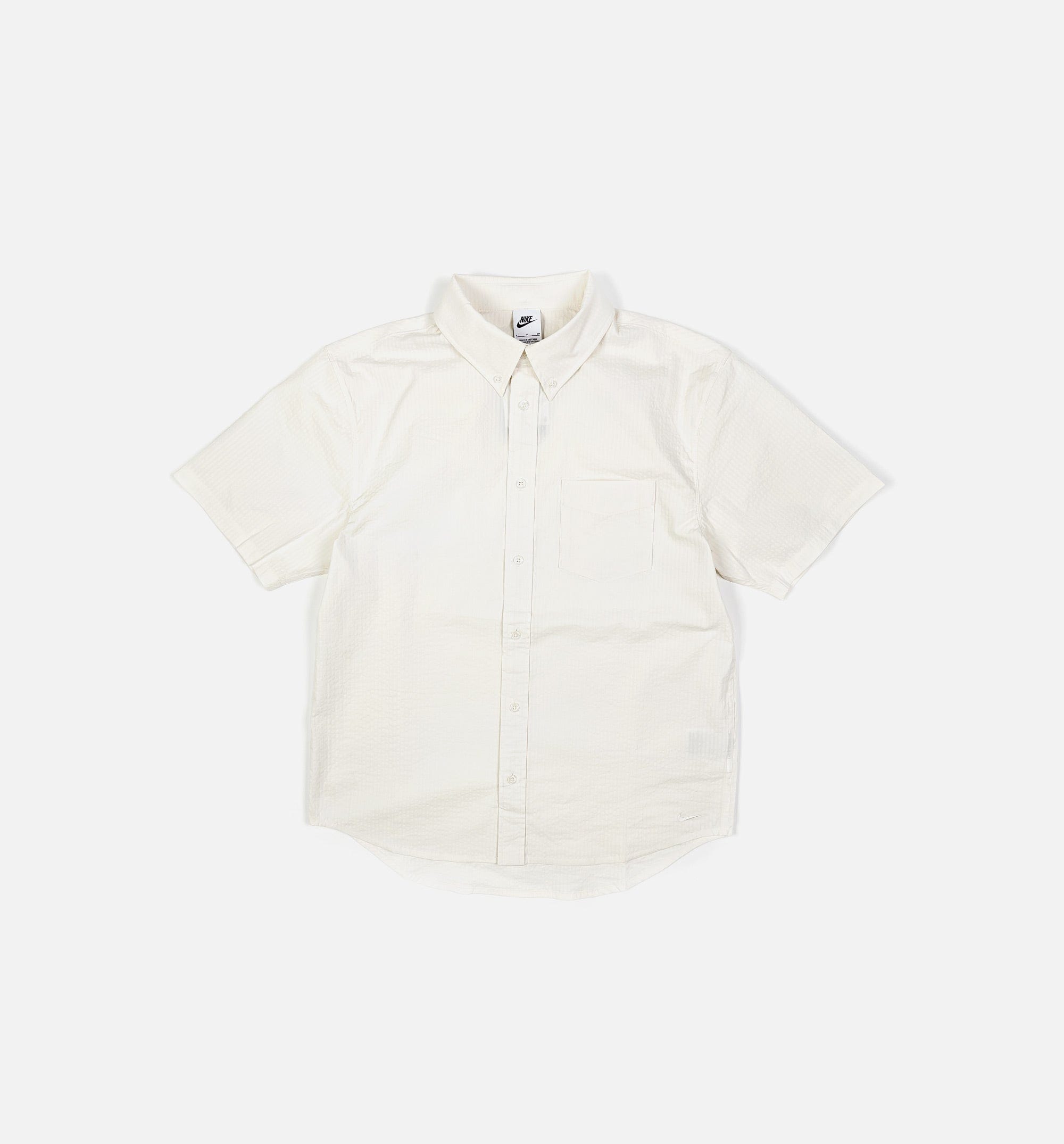 Nike Seersucker Button Down Mens Short Sleeve Shirt - Phantom