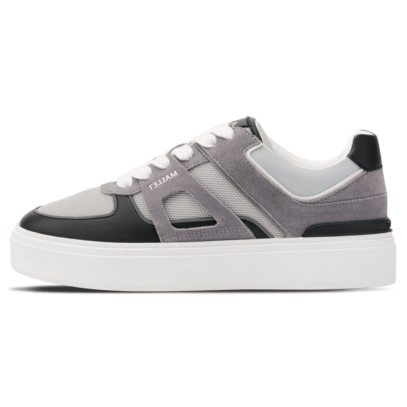 Mallet London MALLET Fenchurch Men's Grey Black Leather Trainers