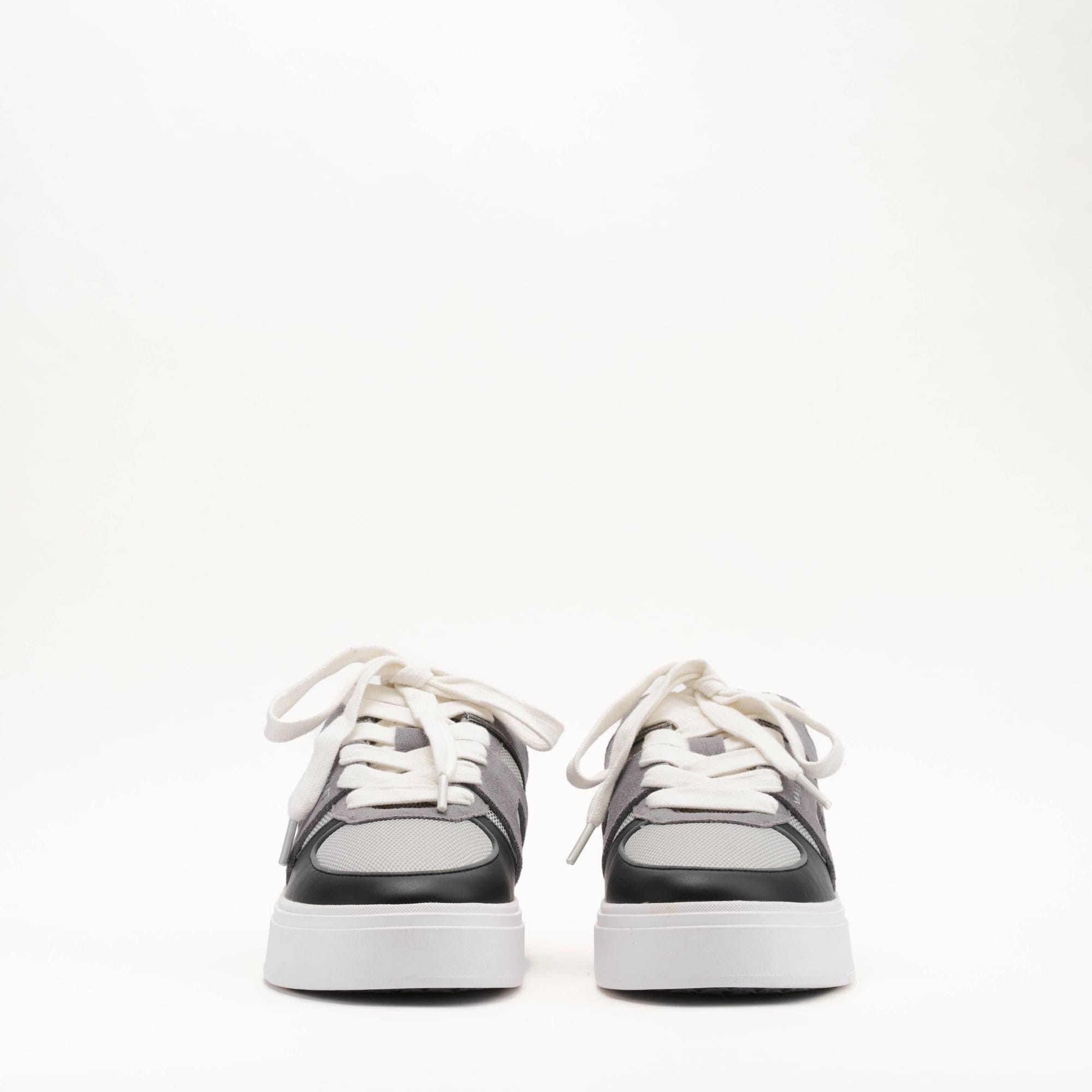 Mallet London MALLET Fenchurch Men's Grey Black Leather Trainers