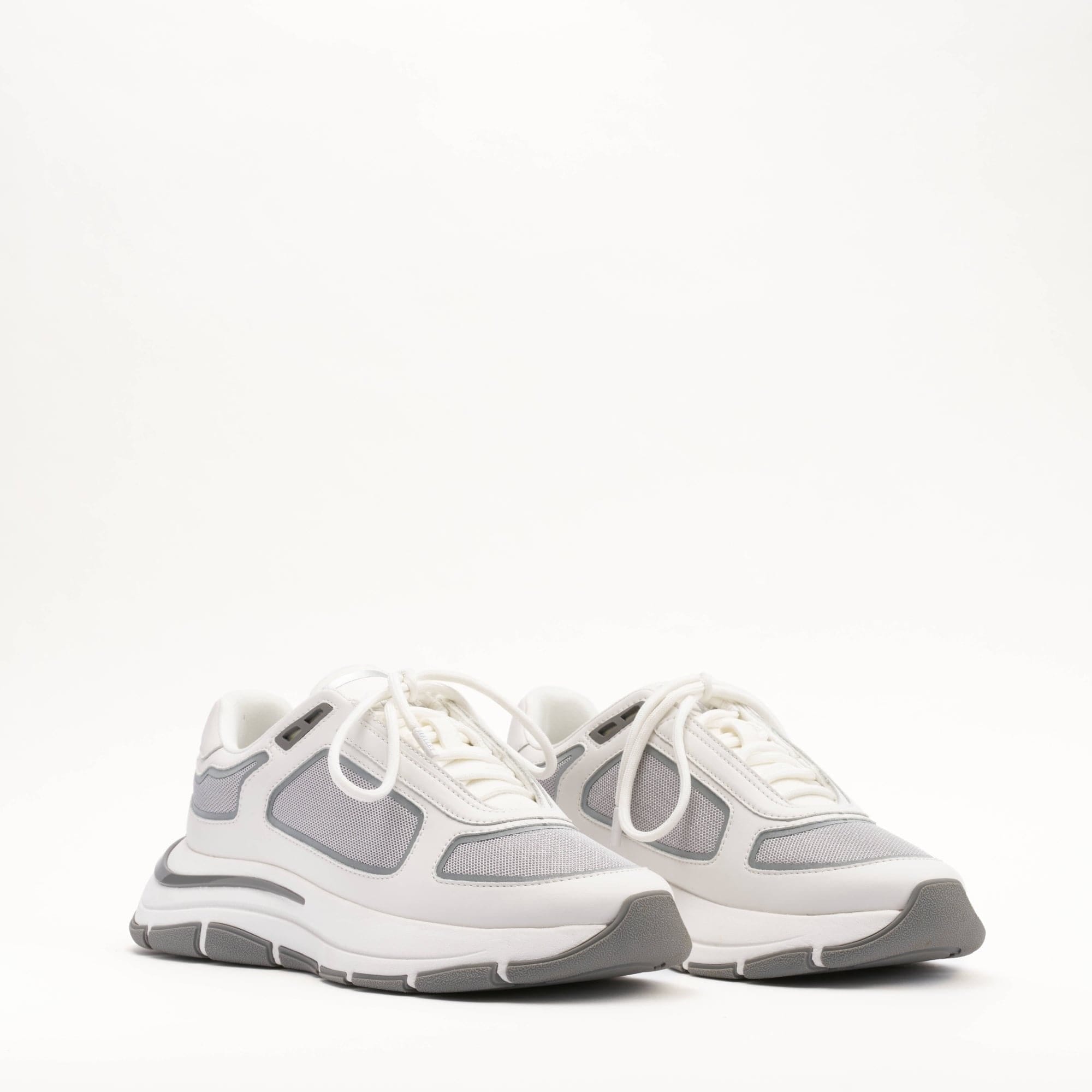 Mallet London MALLET Alton Men's White Chrome Leather Trainers