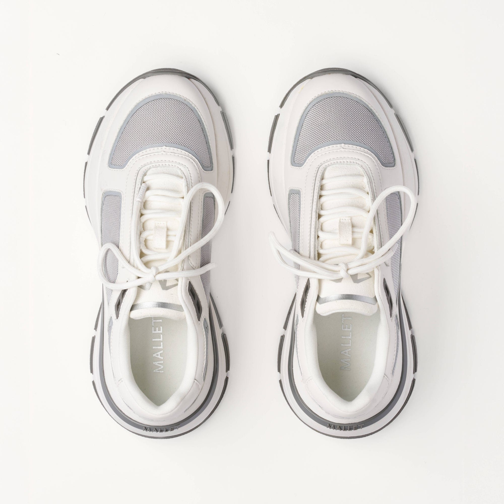 Mallet London MALLET Alton Men's White Chrome Leather Trainers