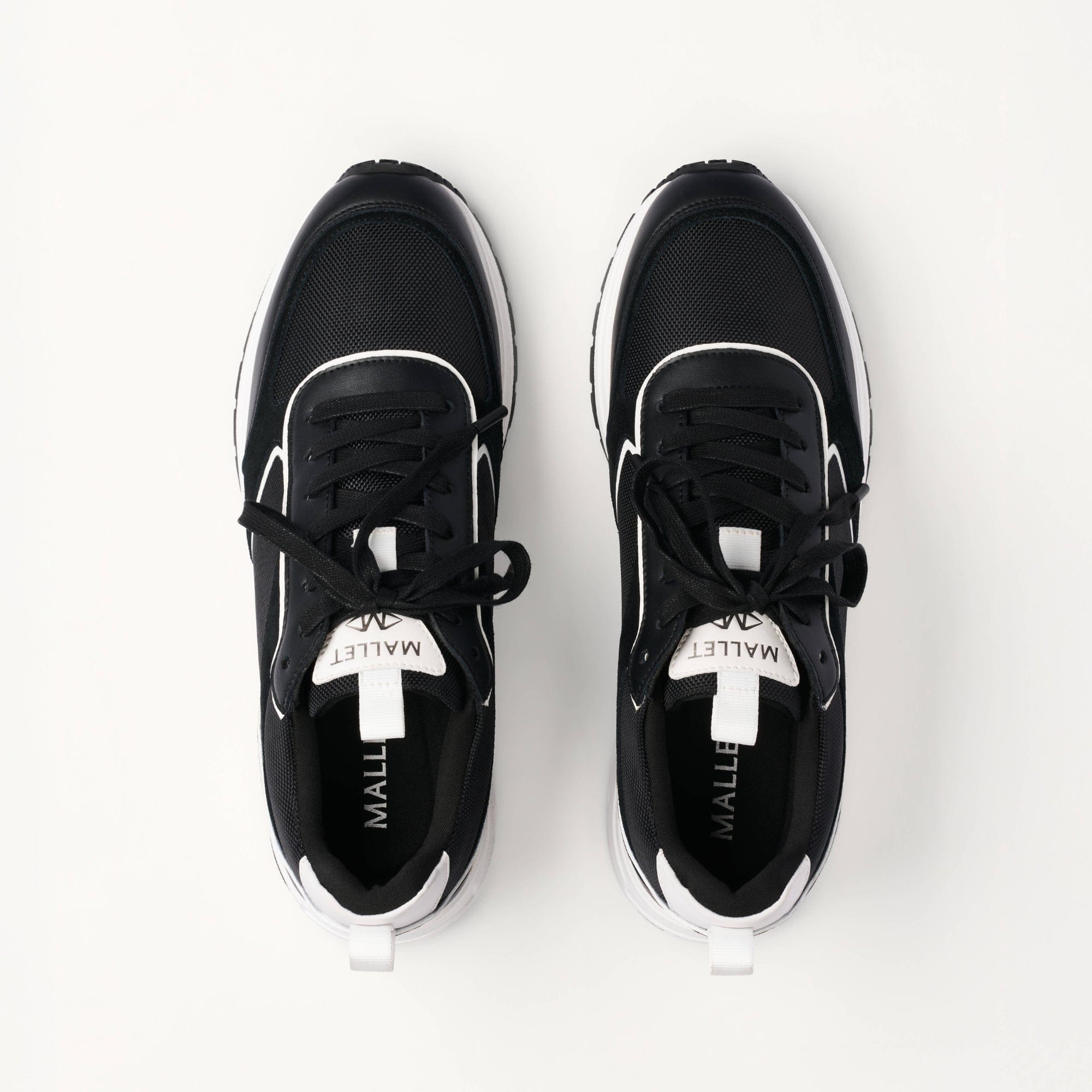 Mallet London MALLET Bethnal Men's Black White Leather Trainers