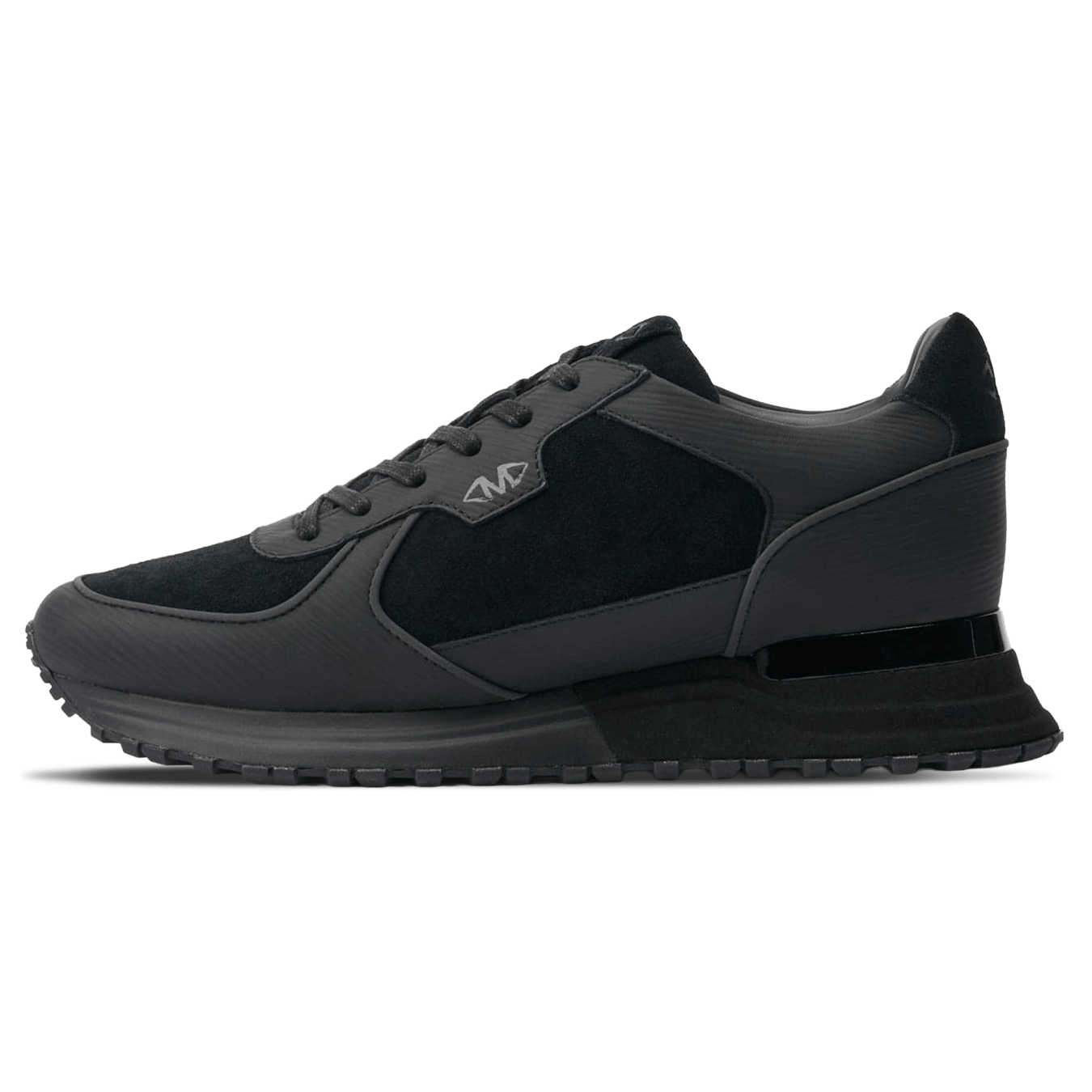 Mallet London MALLET Boundary Men's Black Ripple Leather Trainers