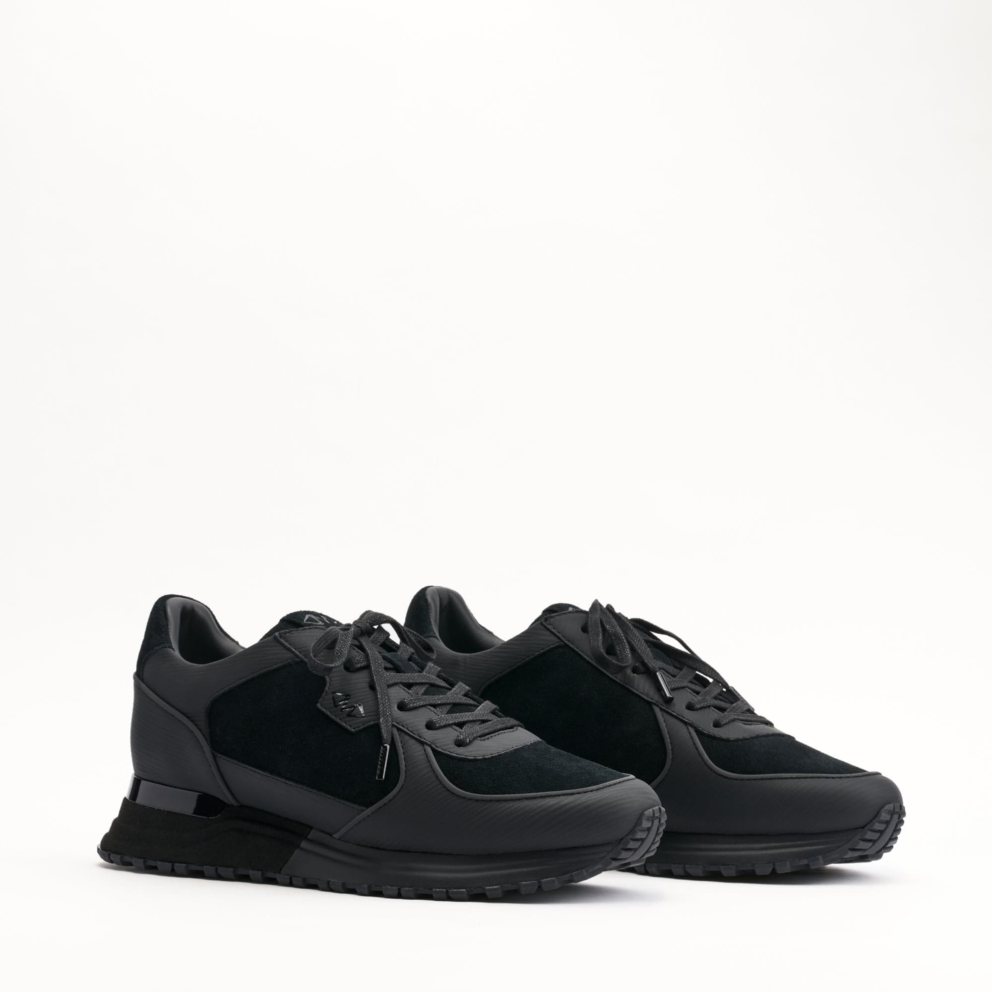 Mallet London MALLET Boundary Men's Black Ripple Leather Trainers