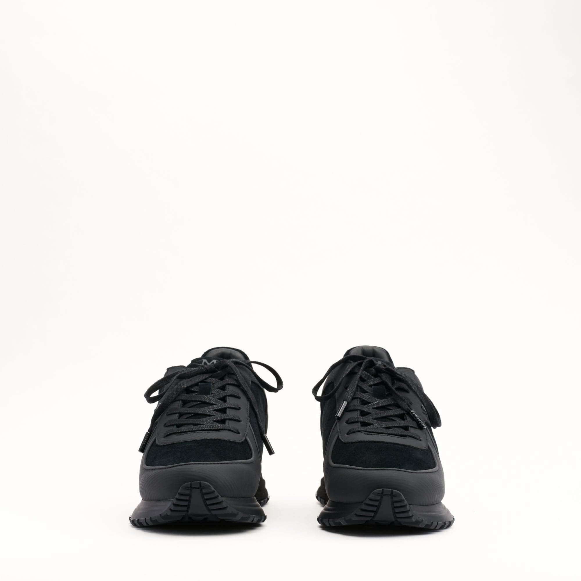 Mallet London MALLET Boundary Men's Black Ripple Leather Trainers