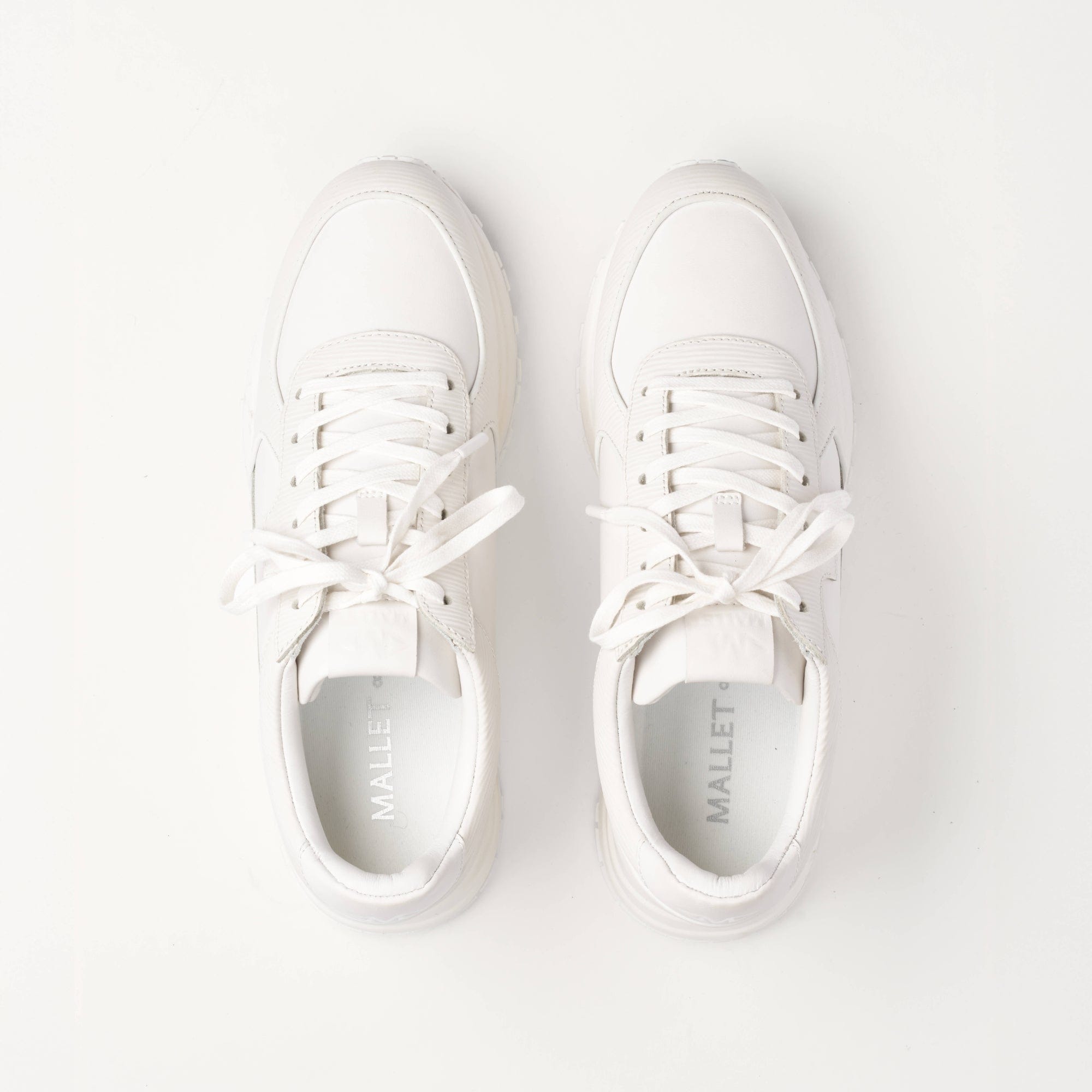Mallet London MALLET Boundary Men's White Ripple Leather Trainers