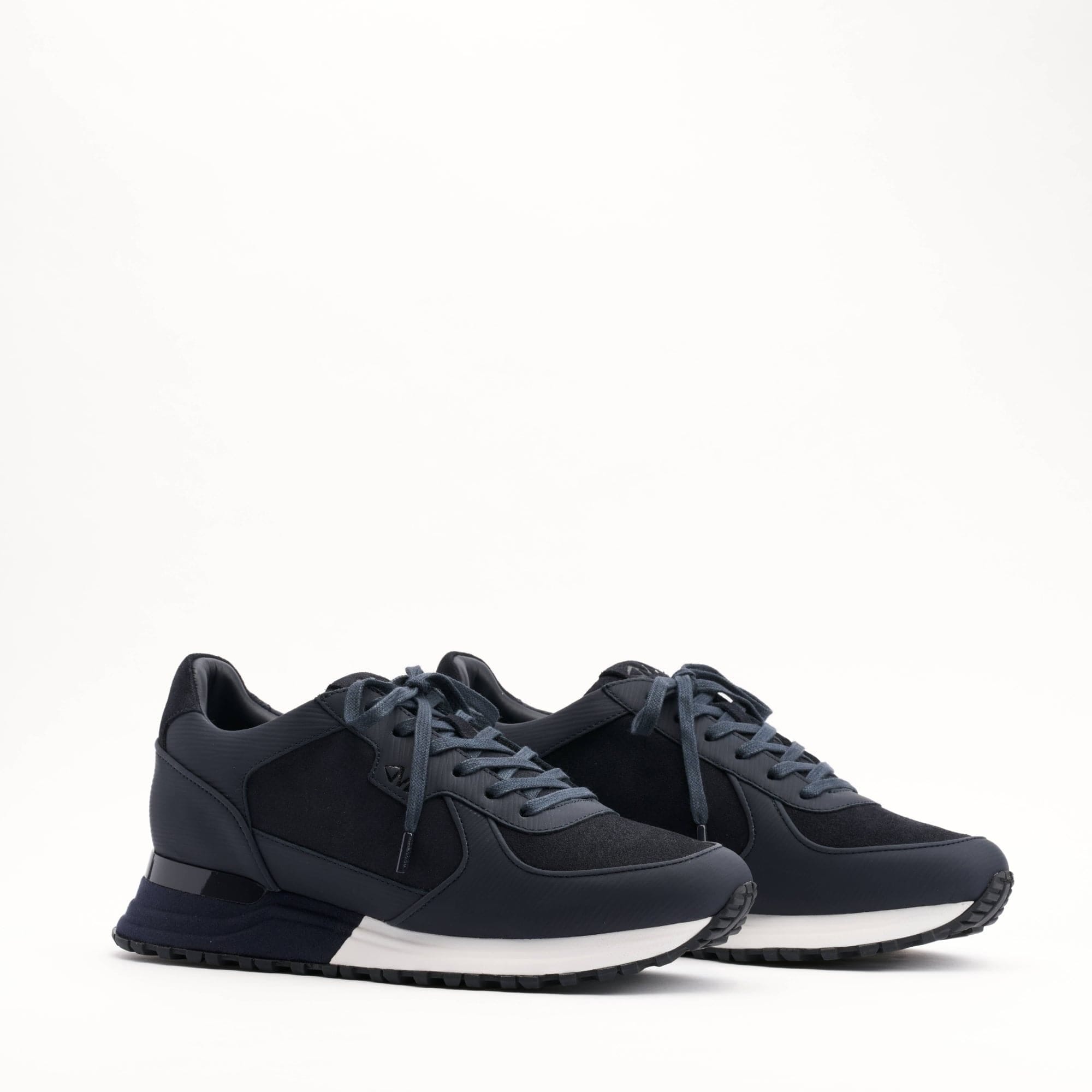 Mallet London MALLET Boundary Men's Navy Ripple Leather Trainers
