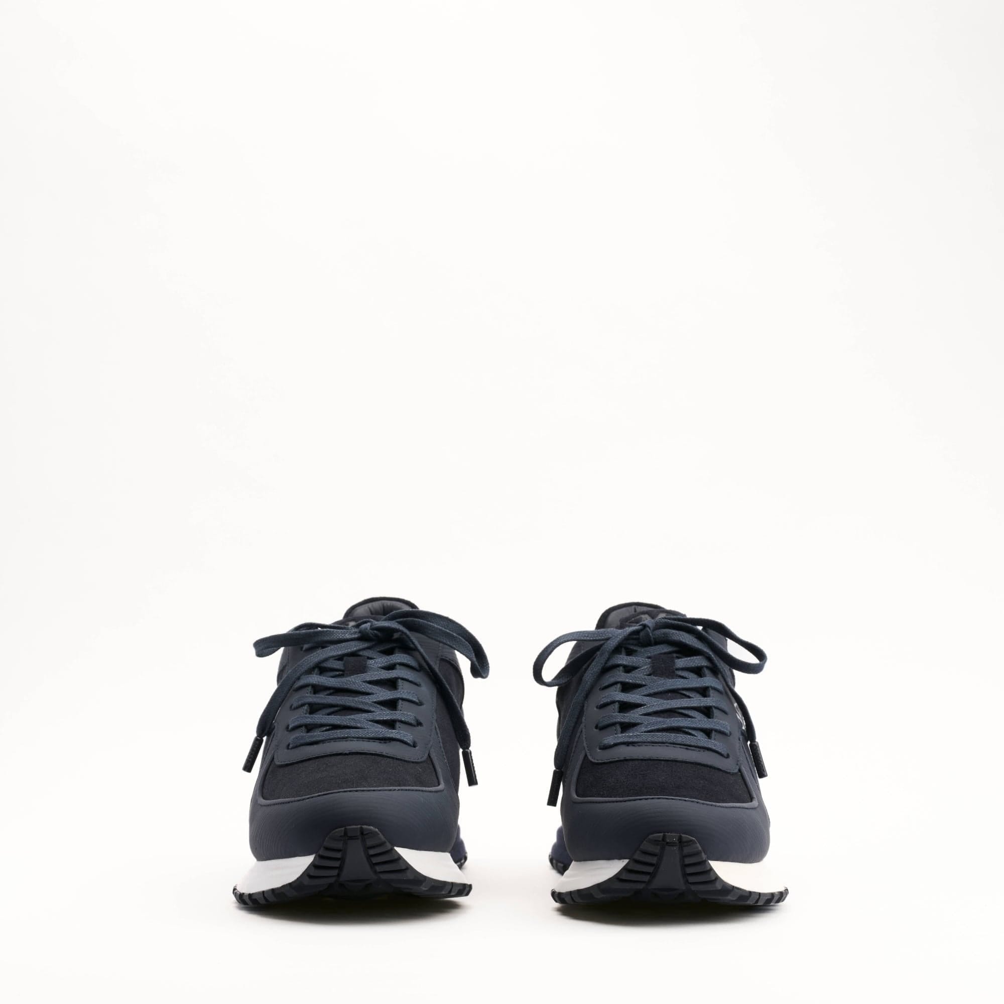 Mallet London MALLET Boundary Men's Navy Ripple Leather Trainers