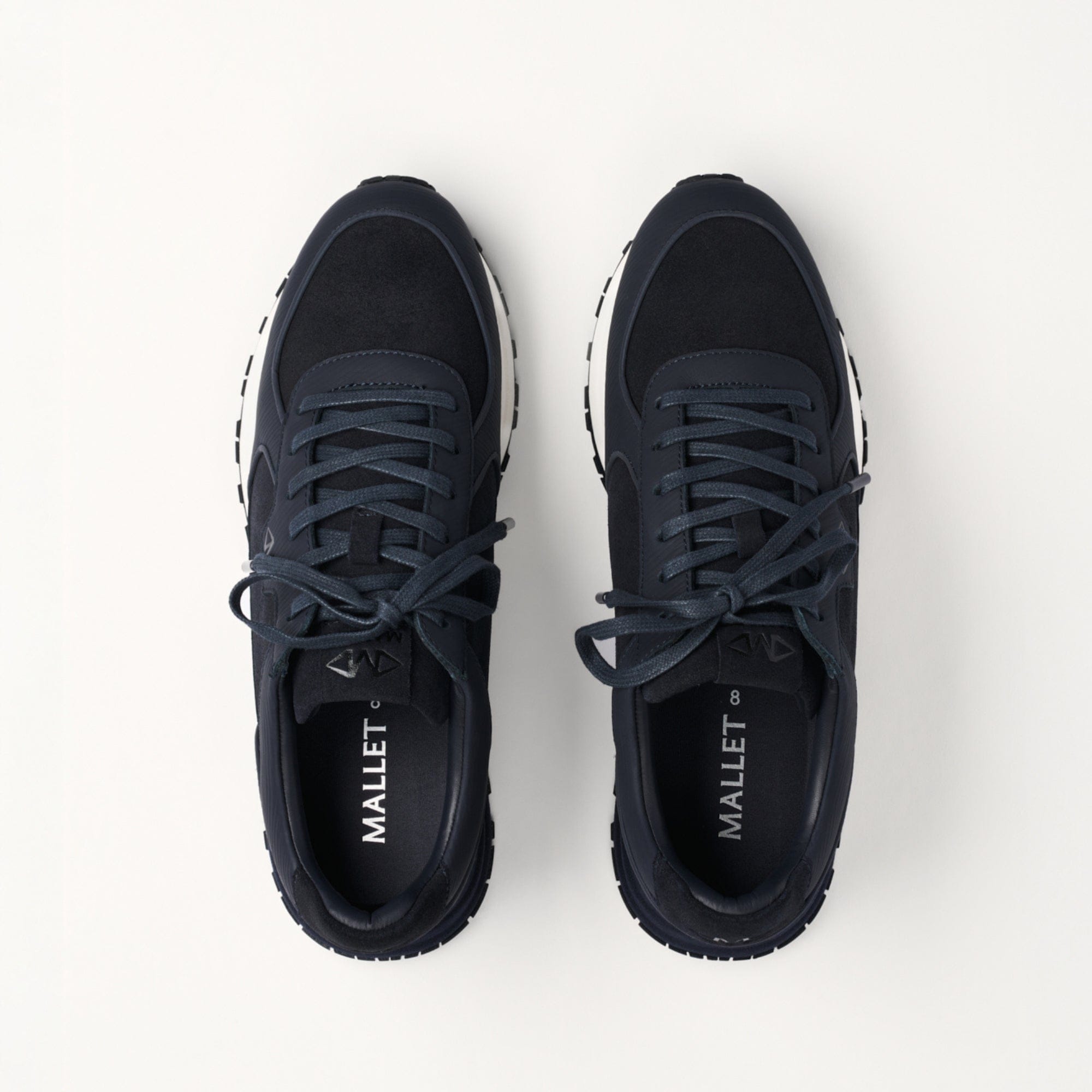 Mallet London MALLET Boundary Men's Navy Ripple Leather Trainers