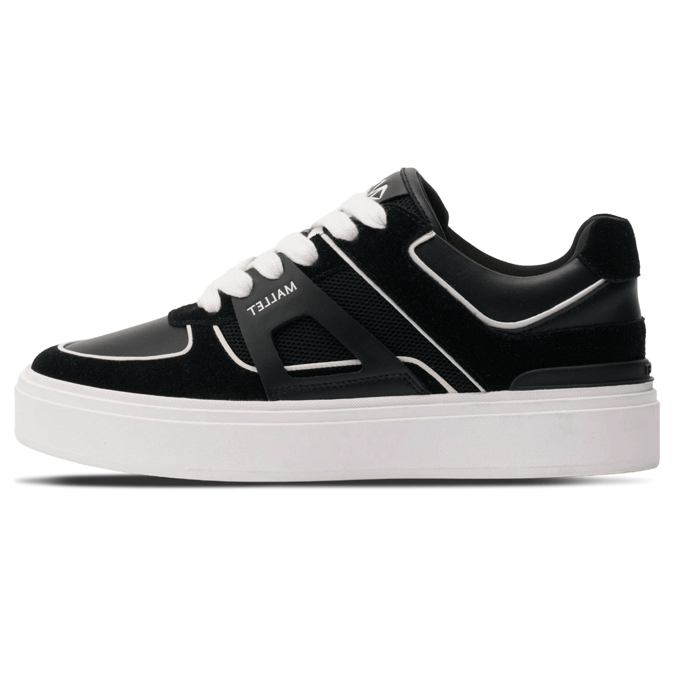Mallet London MALLET Fenchurch Men's Black White Leather Trainers