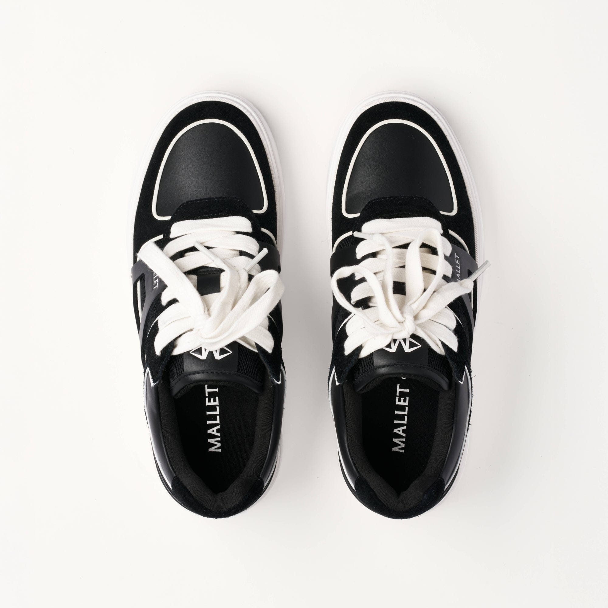 Mallet London MALLET Fenchurch Men's Black White Leather Trainers