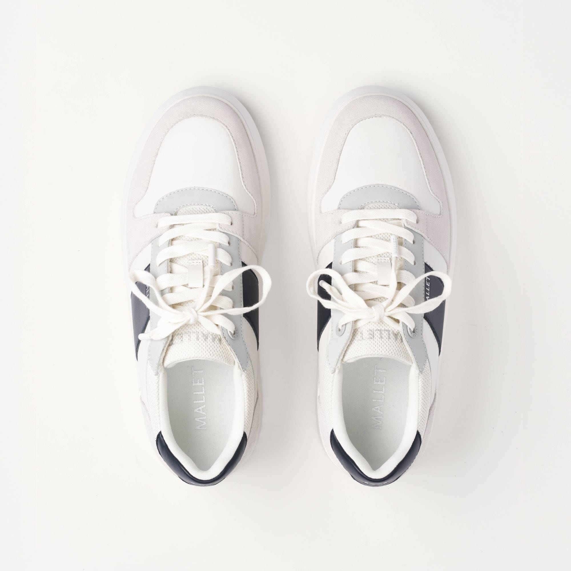 Mallet London MALLET Hoxton Lite Men's White Navy Leather Trainers