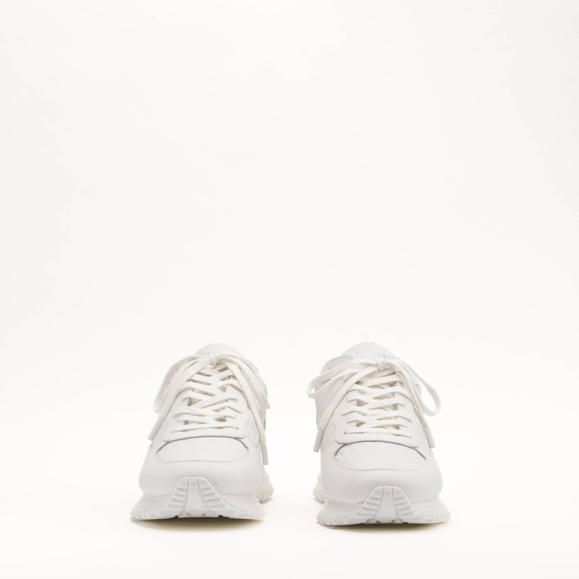 Mallet London MALLET Popham Men's White Tumbled Leather Monogram Trainers