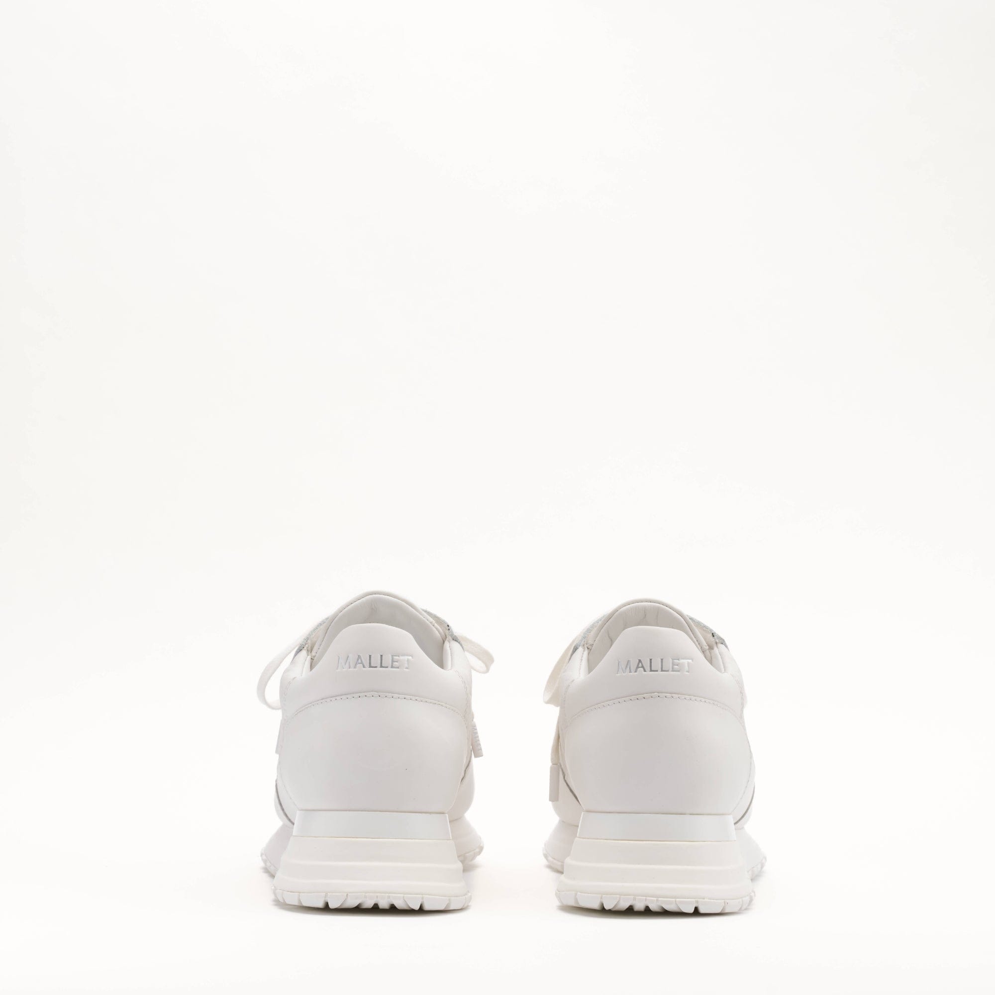Mallet London MALLET Popham Men's White Tumbled Leather Monogram Trainers