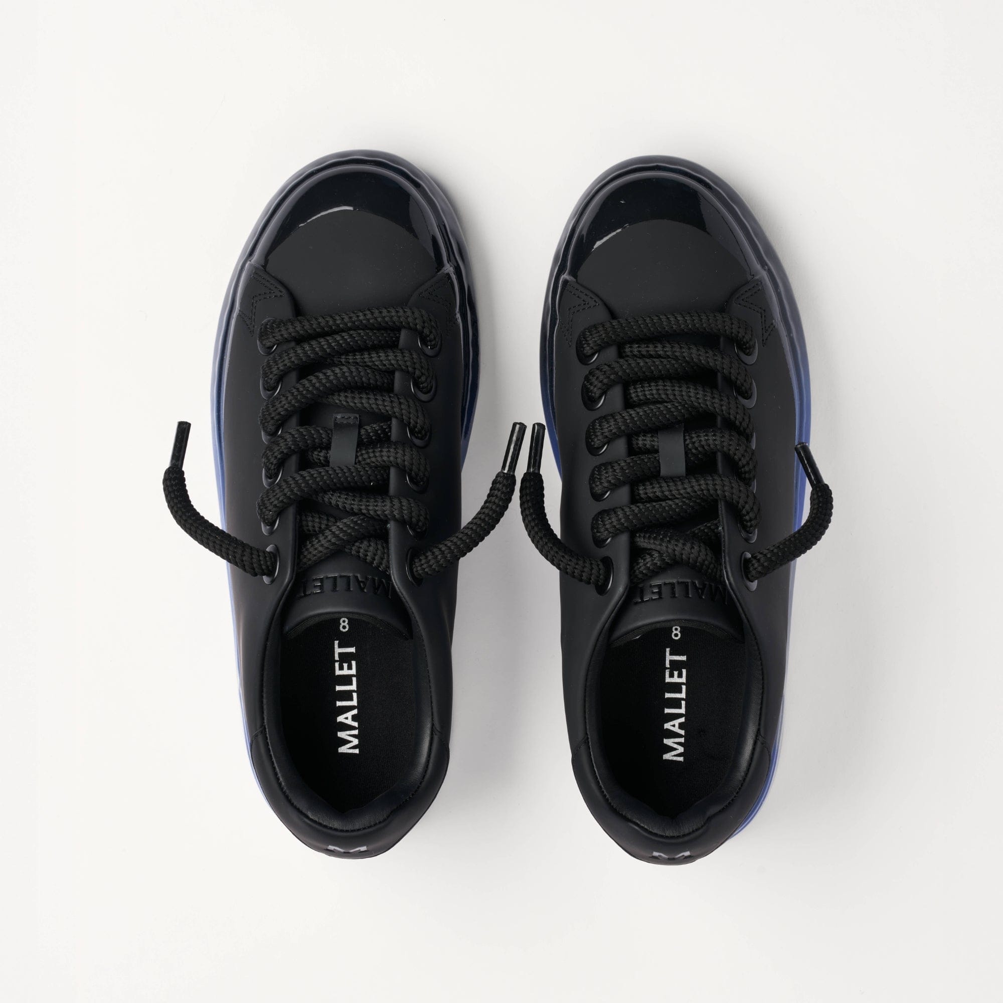 Mallet London MALLET GRFTR Lite Men's Black Blue Ombre Dip Leather Trainers