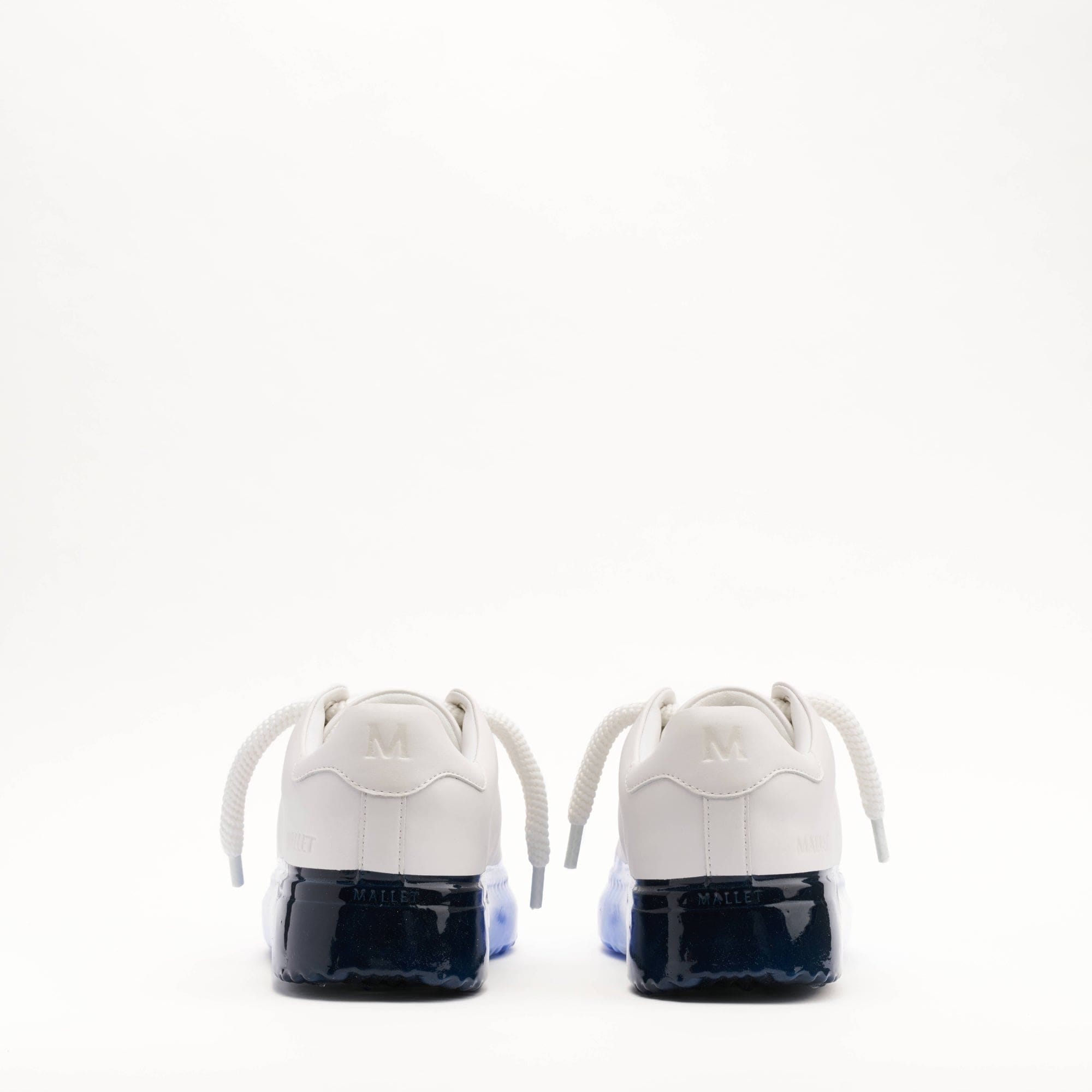 Mallet London MALLET GRFTR Lite Men's White Blue Ombre Dip Leather Trainers