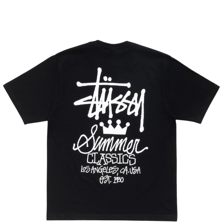 STUSSY SUMMER CLASSICS BLACK TEE