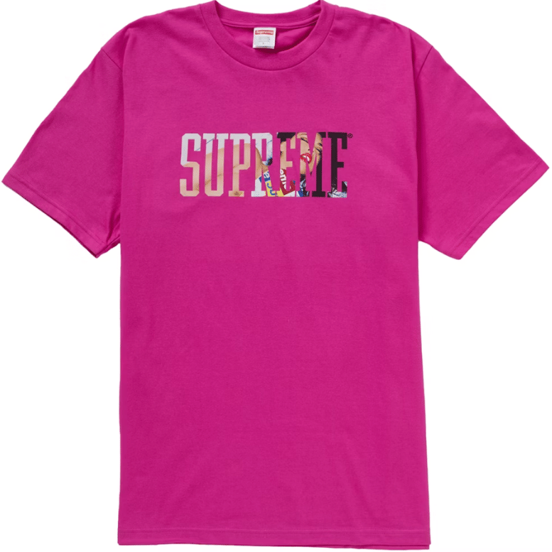 SUPREME TERA PATRICK COLLEGIATE MAGENTA TEE