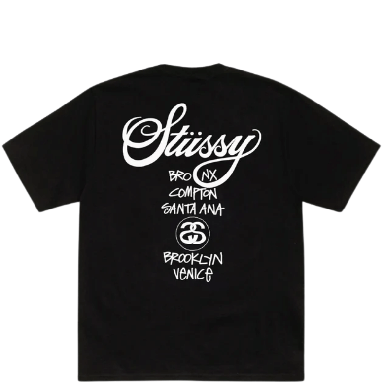 STUSSY WORLD TOUR BLACK TEE