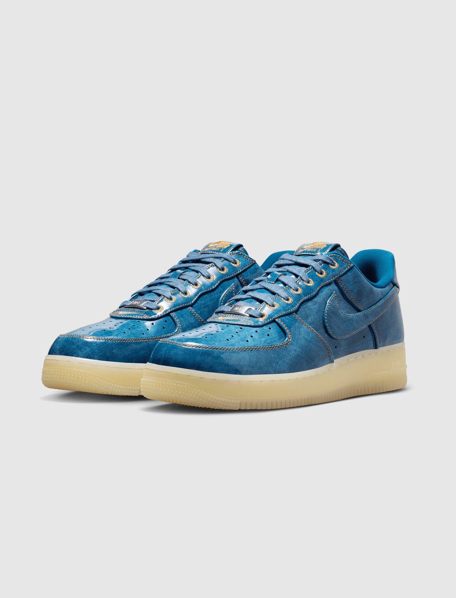 Nike AIR FORCE 1 RETRO "COASTAL BLUE/COASTAL BLUE/NATURAL FLAX"