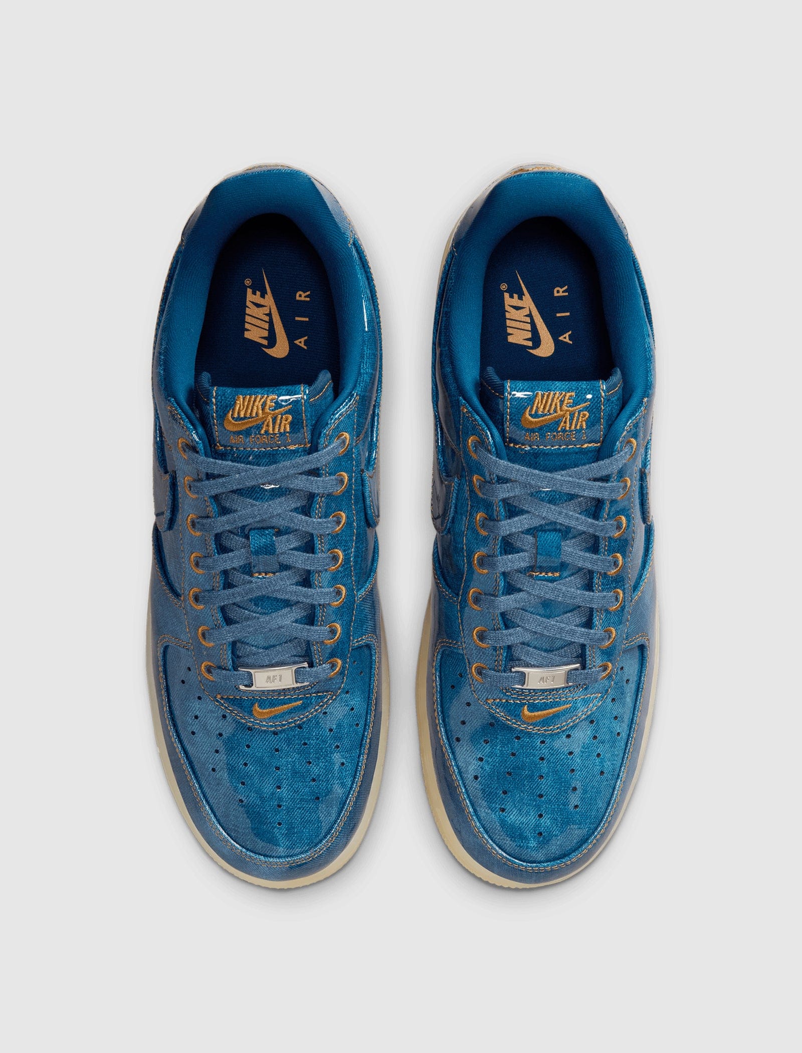 Nike AIR FORCE 1 RETRO "COASTAL BLUE/COASTAL BLUE/NATURAL FLAX"