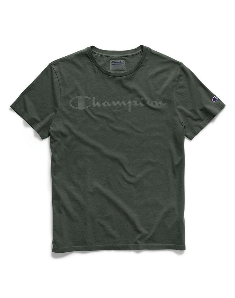 Champion Faded Big Script Logo Vintage Dye Tee