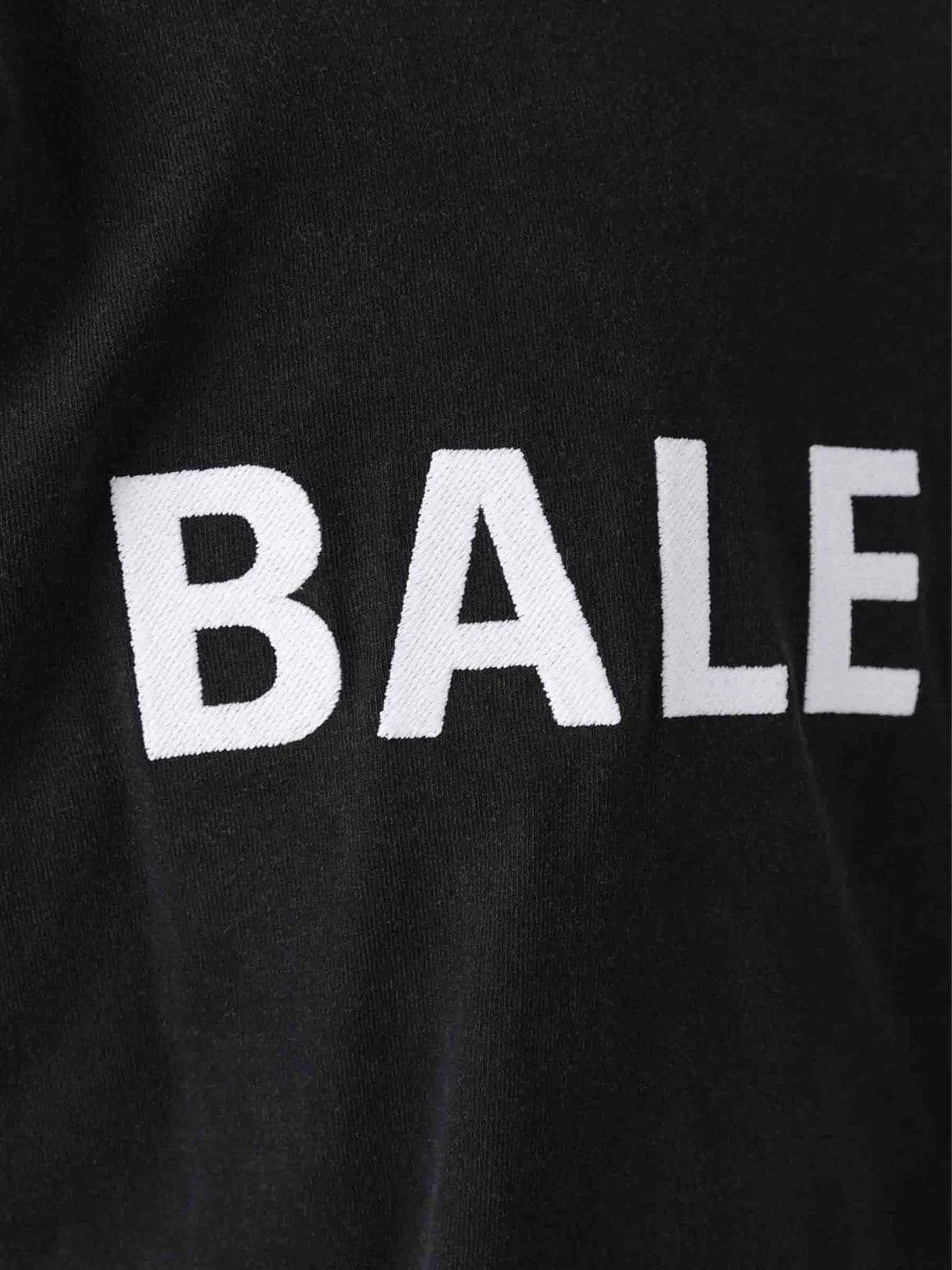 Balenciaga Logo Embroidered Cotton T-Shirt Black