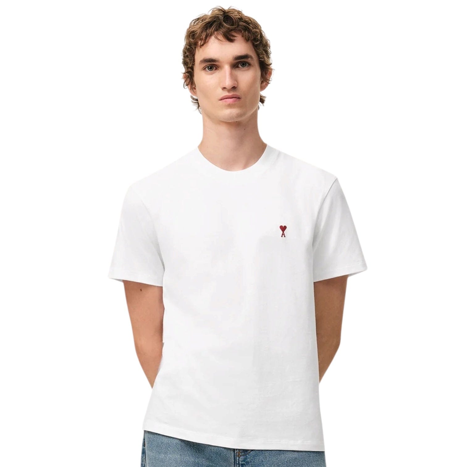 Ami Paris Ami de Coeur Organic Cotton T-Shirt White/Red (Core Collection)