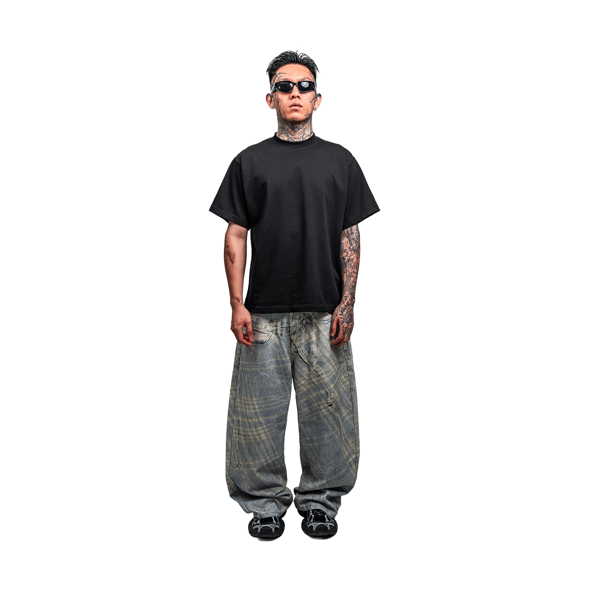 RAW21 RAW/21 Split Print Denim Pants Washed Grey (SS26)