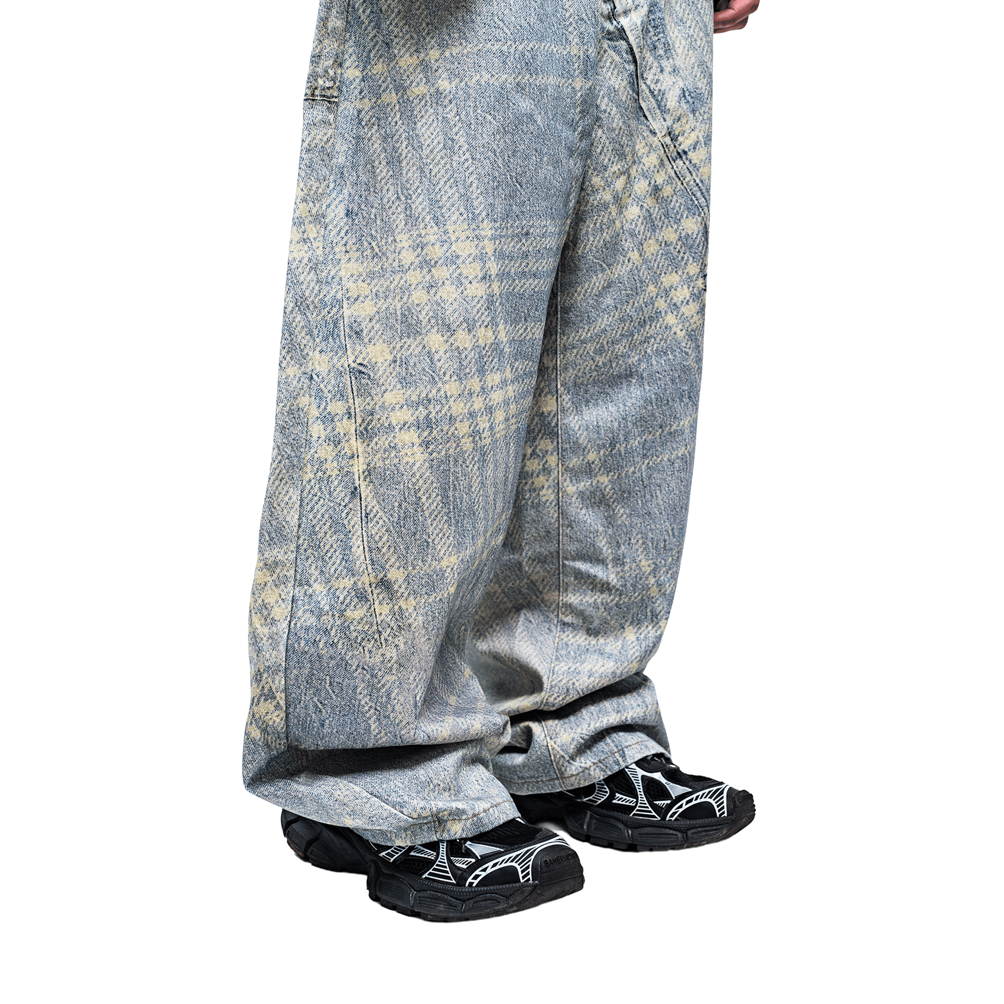 RAW21 RAW/21 Split Print Denim Pants Washed Grey (SS26)