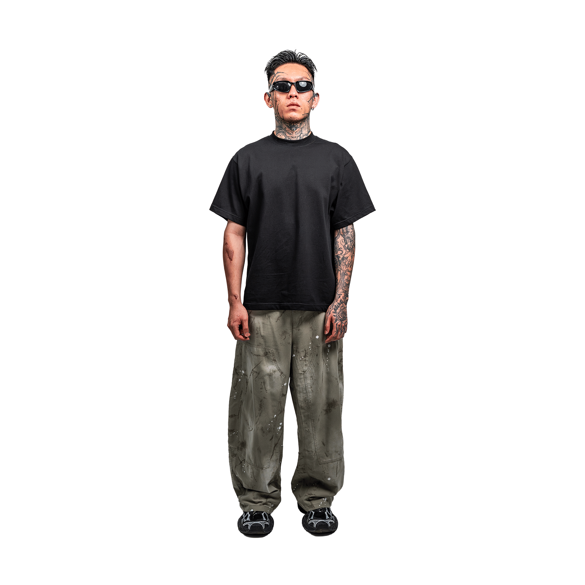 RAW21 RAW/21 Paint Spatter Double Knee Jeans Light Olive (SS26)