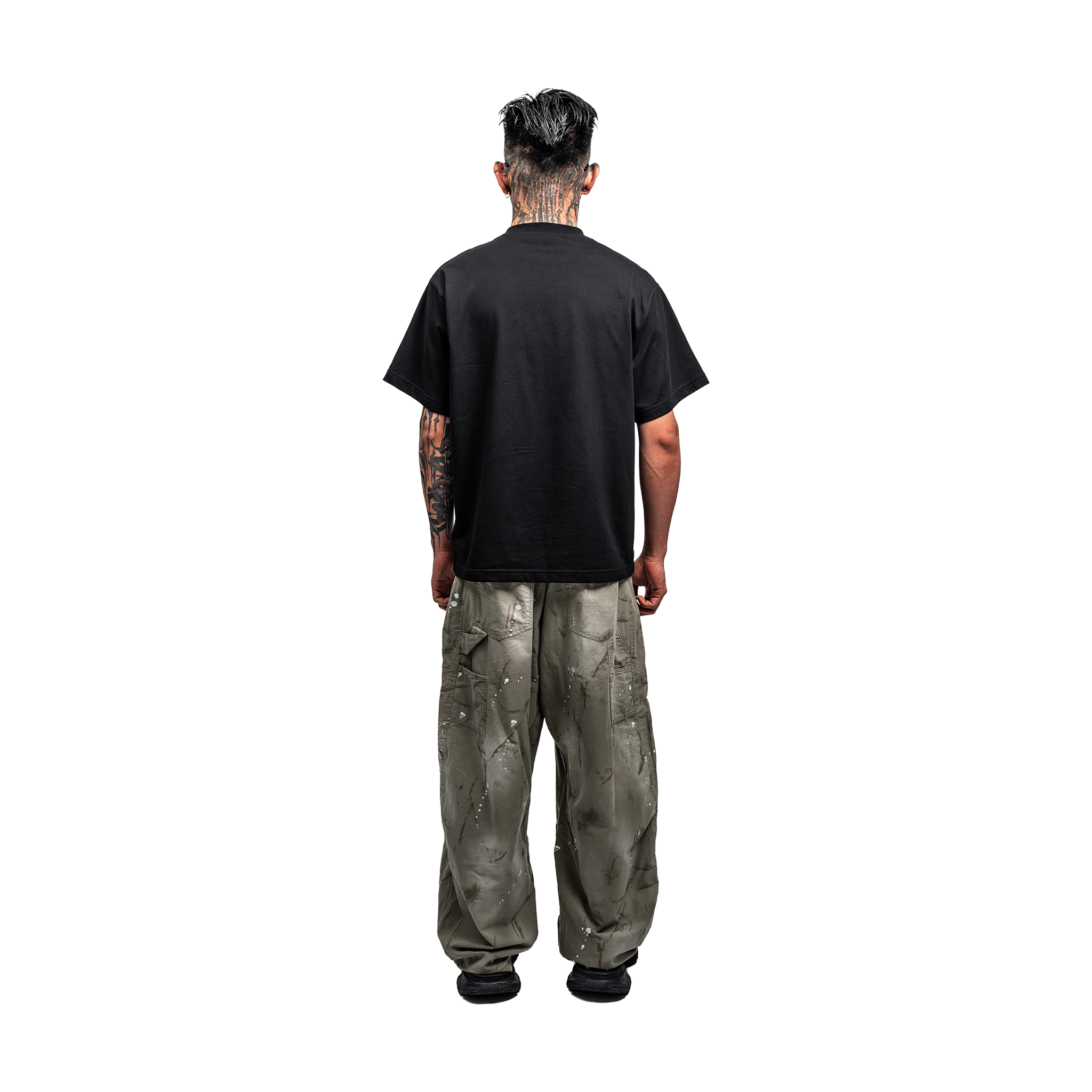 RAW21 RAW/21 Paint Spatter Double Knee Jeans Light Olive (SS26)
