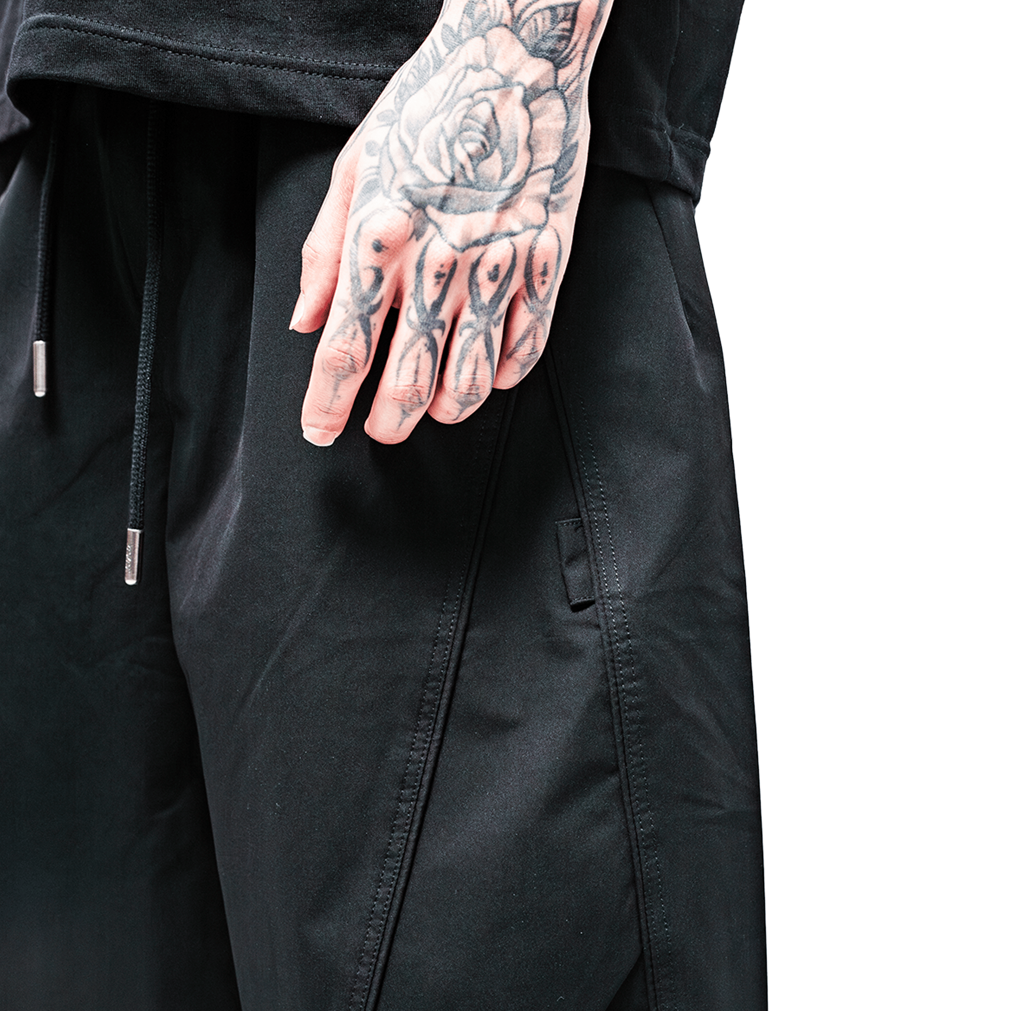 RAW21 RAW/21 Wide Parachute Pants Black (SS26)