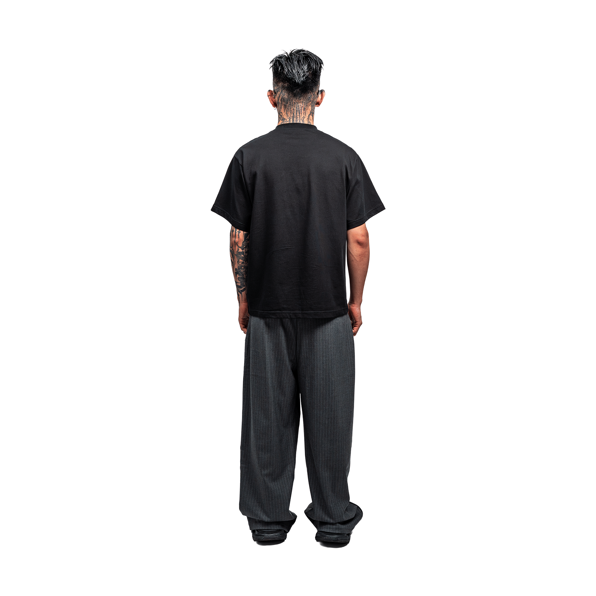 RAW21 RAW/21 Wide Pinstripe Trousers Grey (SS26)