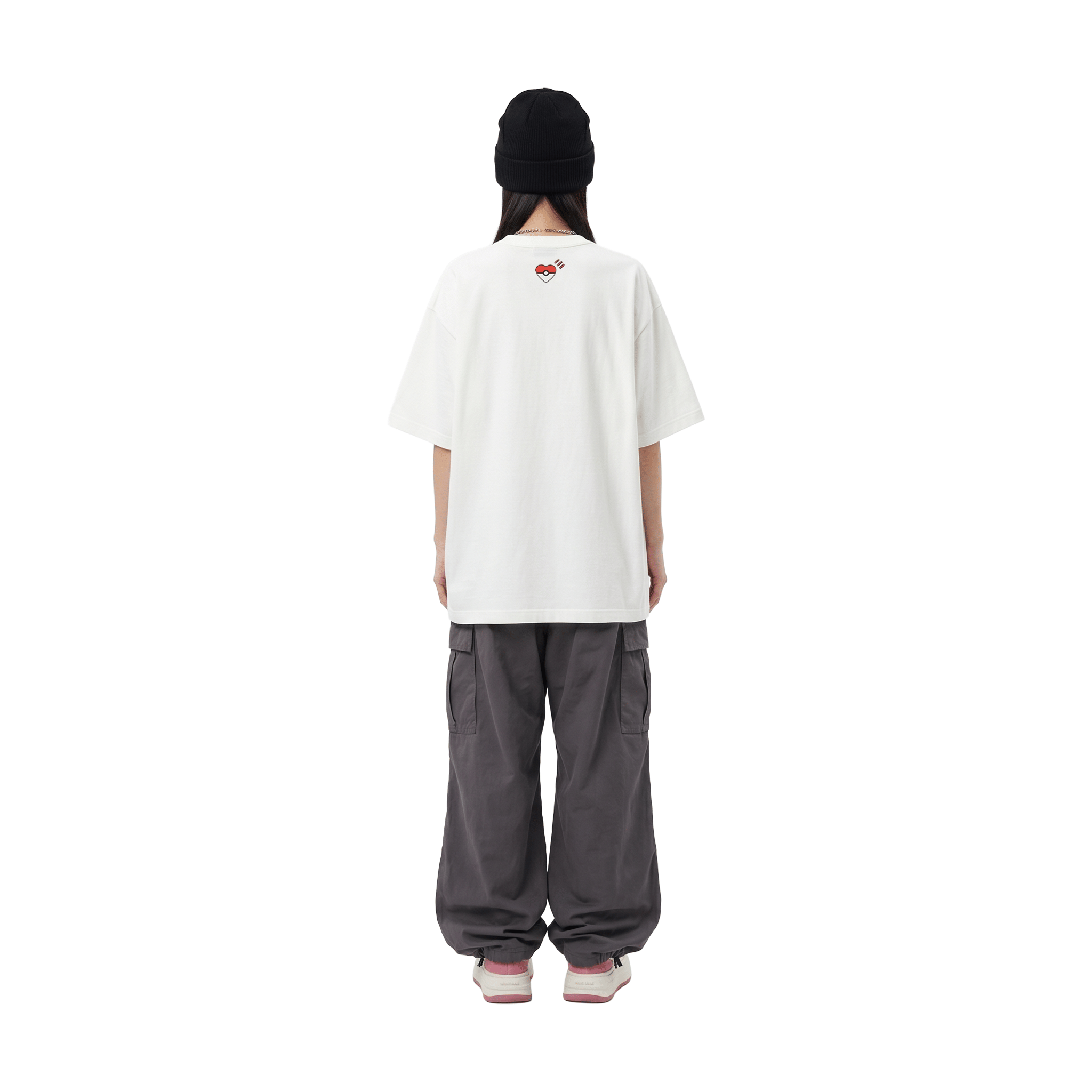 Human Made x Pokémon Made Pink Heart Graphic Harajuku Exclusive Tee White (FW25)