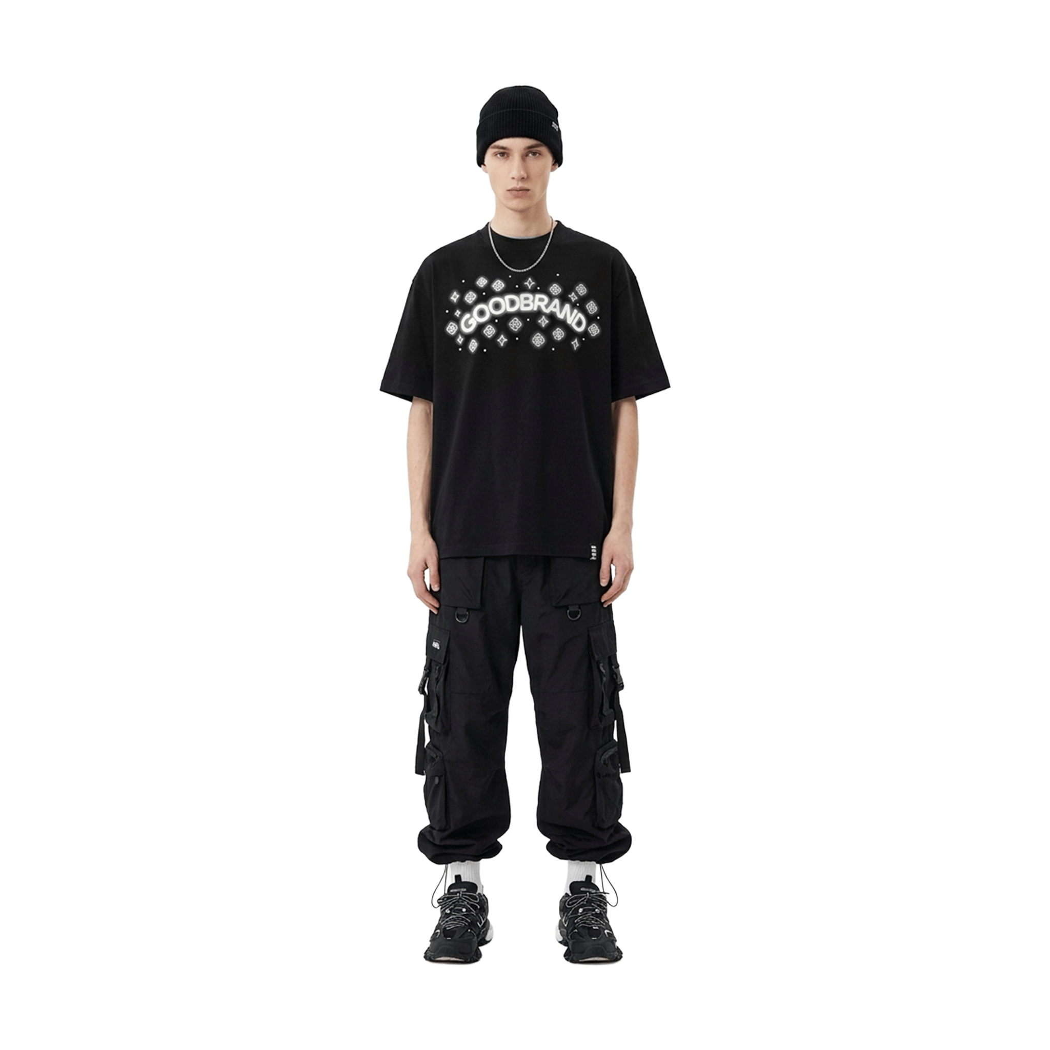 GOODBRAND Colourful Neon Floral Tee Black (SS26)