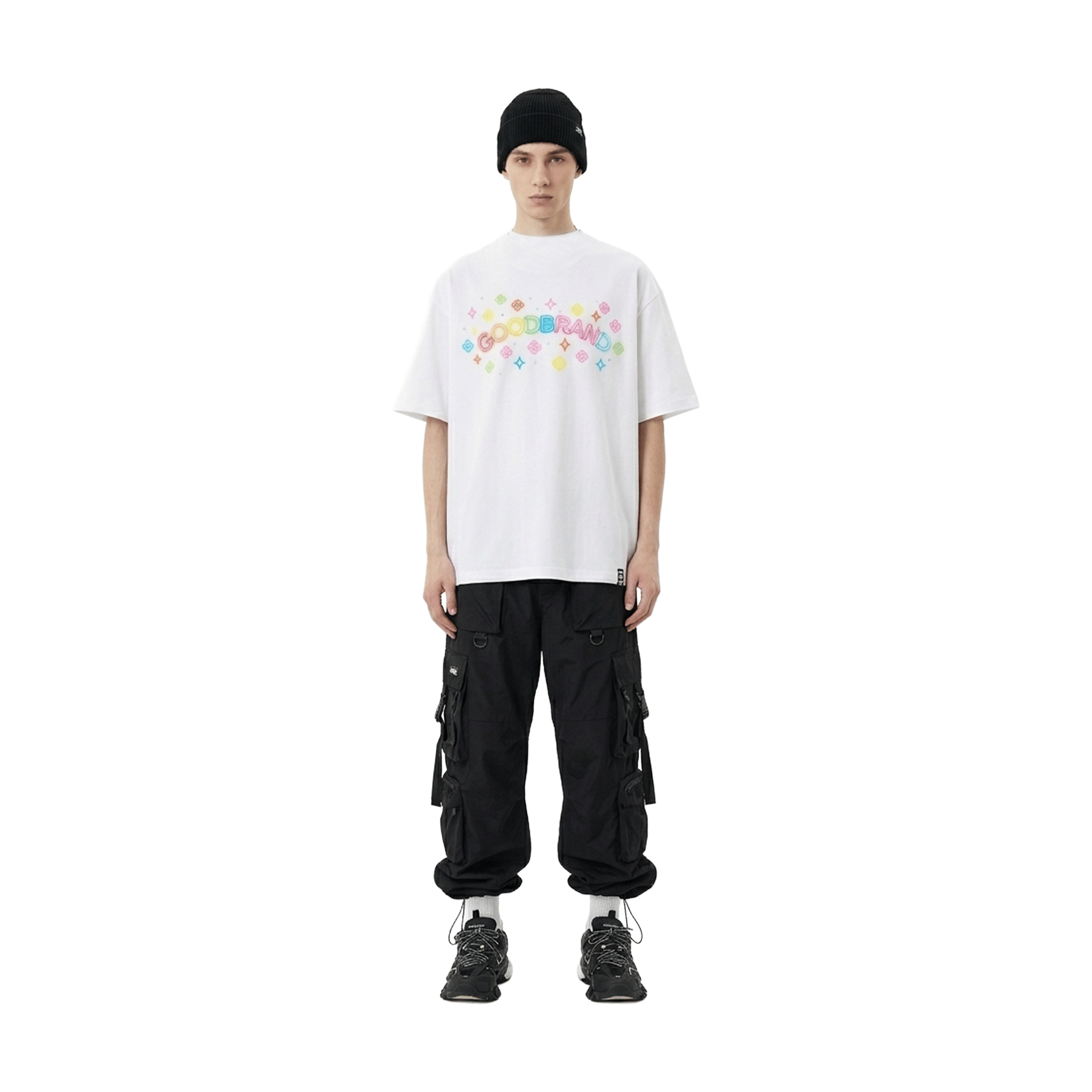 GOODBRAND Colourful Neon Floral Tee White (SS26)