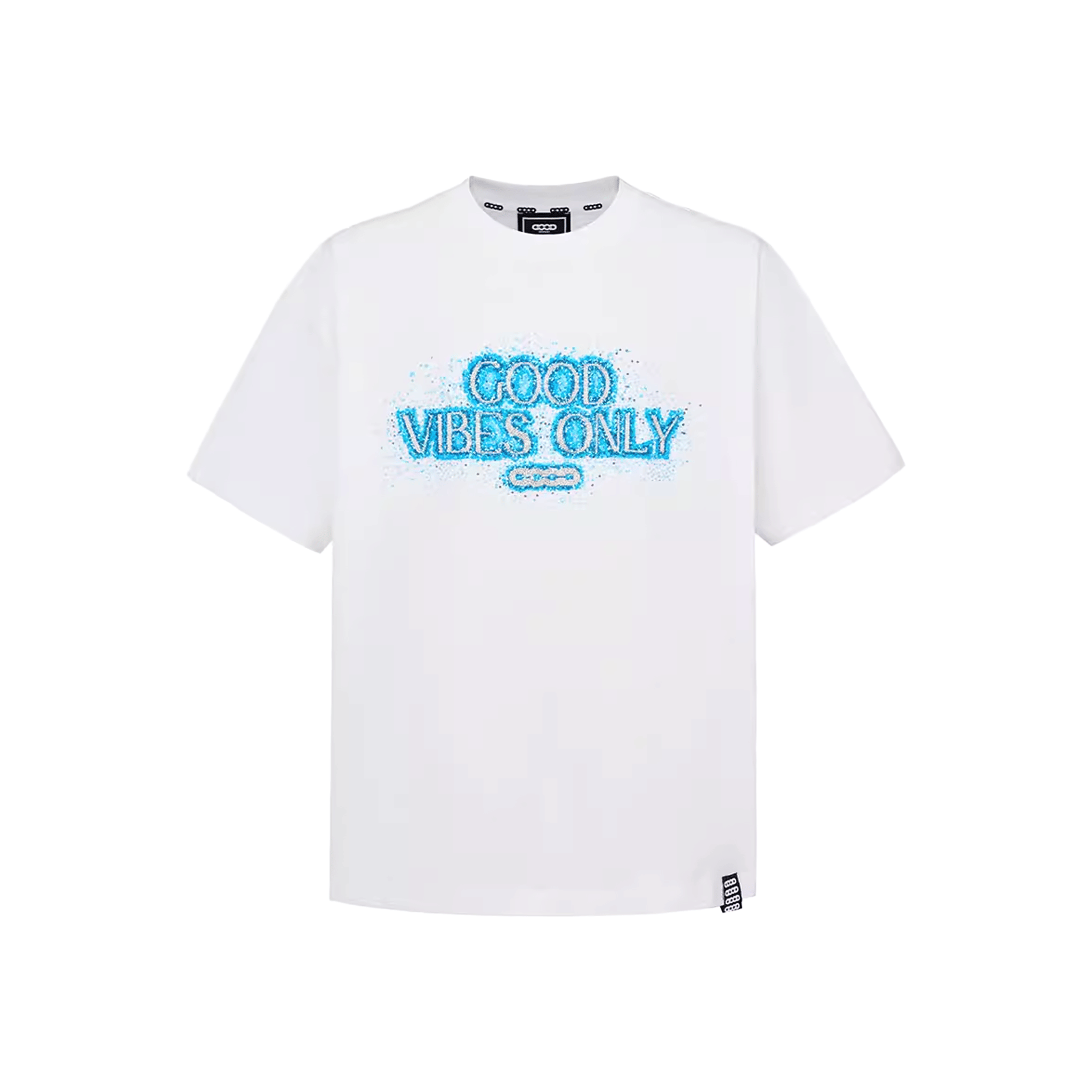 GOODBRAND Blue Galaxy Tube Beaded Tee White (SS26)