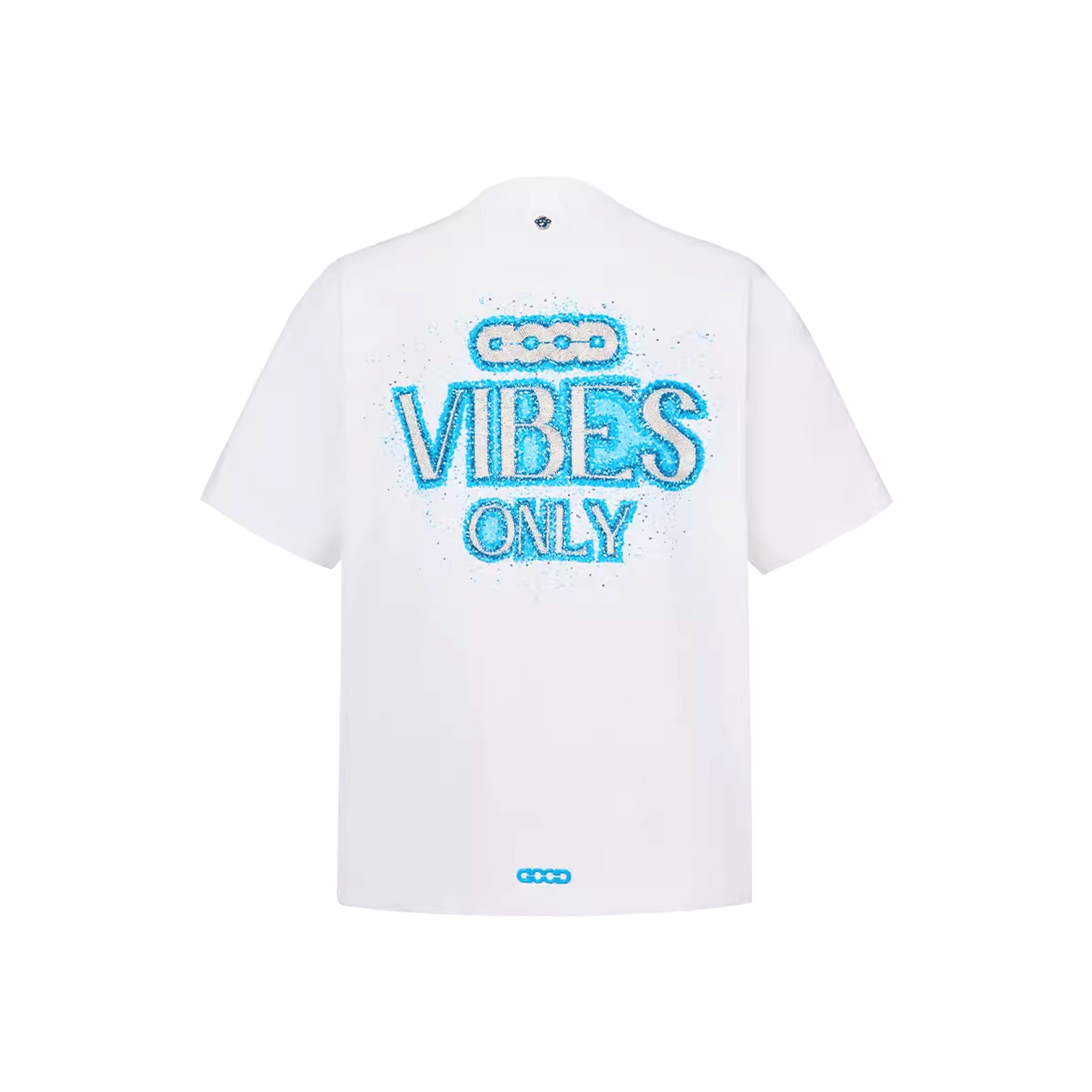 GOODBRAND Blue Galaxy Tube Beaded Tee White (SS26)